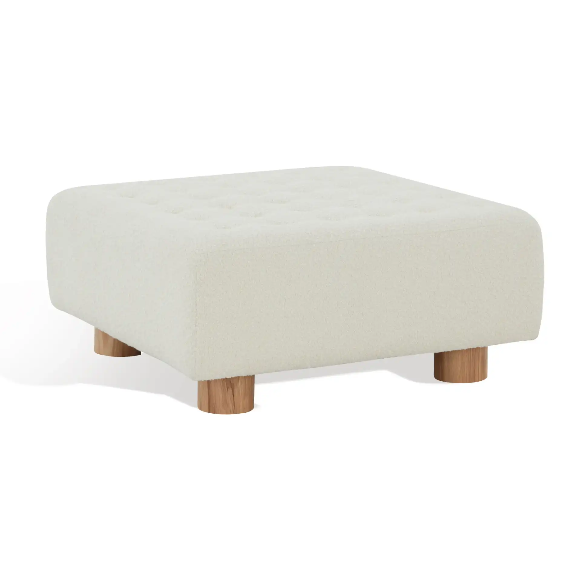 Bradfield Square Ottoman in Ivory / Natural, detail view