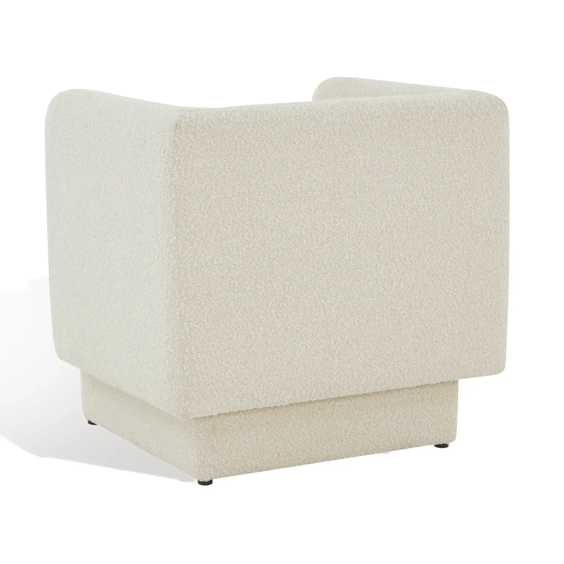 Nene Boucle Barrel Back Chair in Cream, detail view