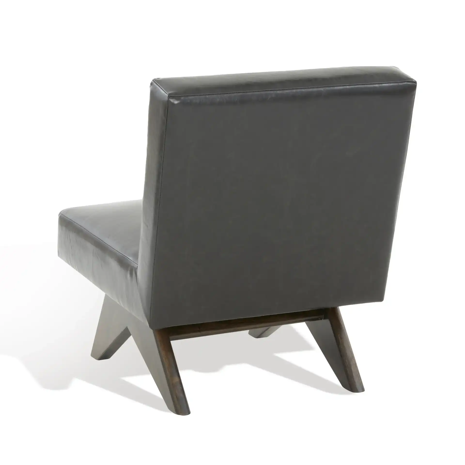 Deasha Accent Chair in Black / Walnut, detail view