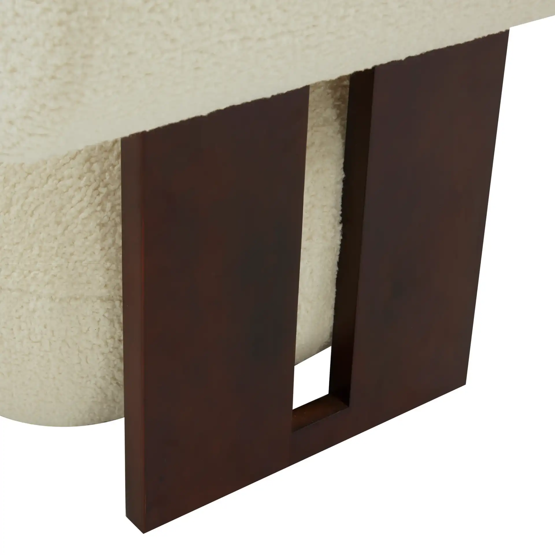Kamaria Modern Accent Chair in Ivory / Dark Brown in a styled room
