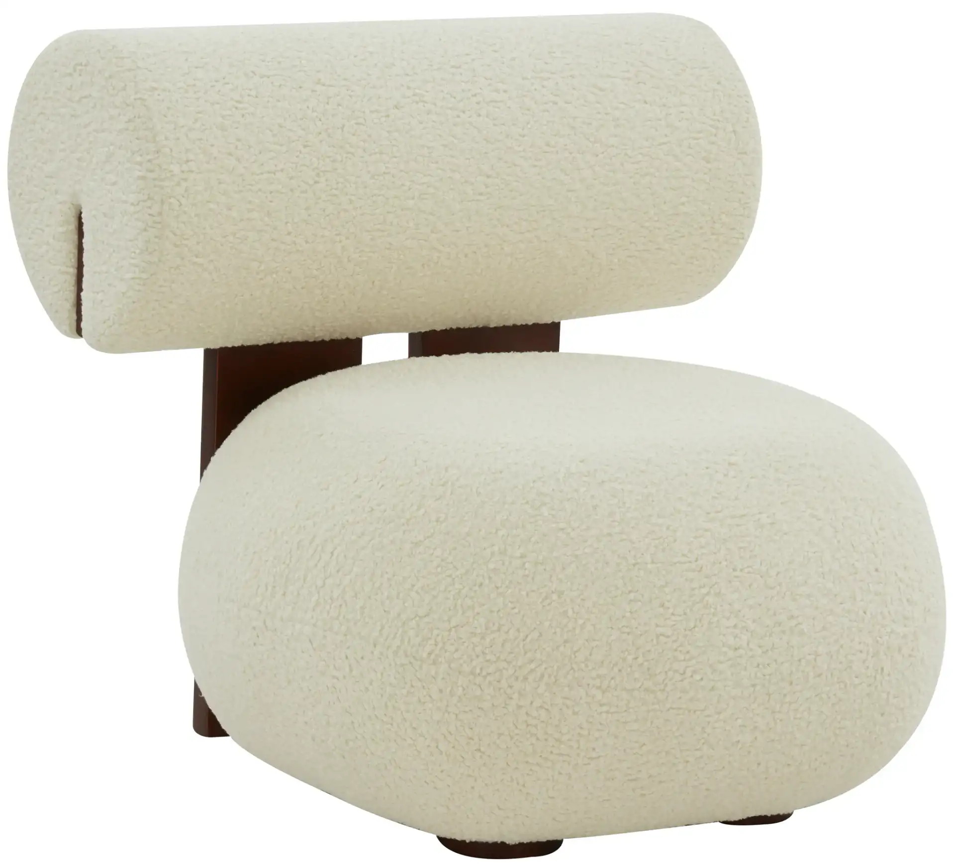 Kamaria Modern Accent Chair in Ivory / Dark Brown