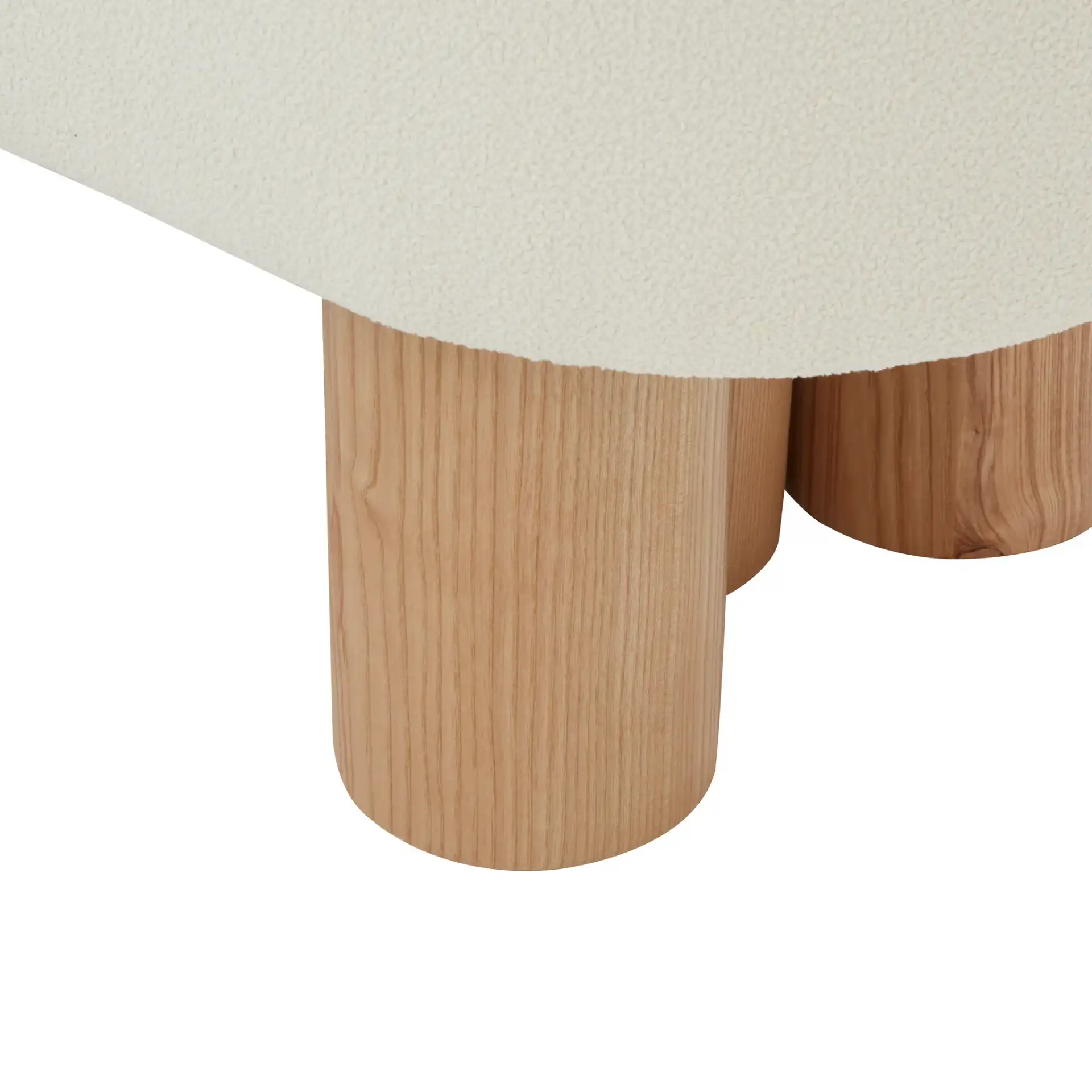 Katianna Boucle Bench in Ivory / Natural in a styled room