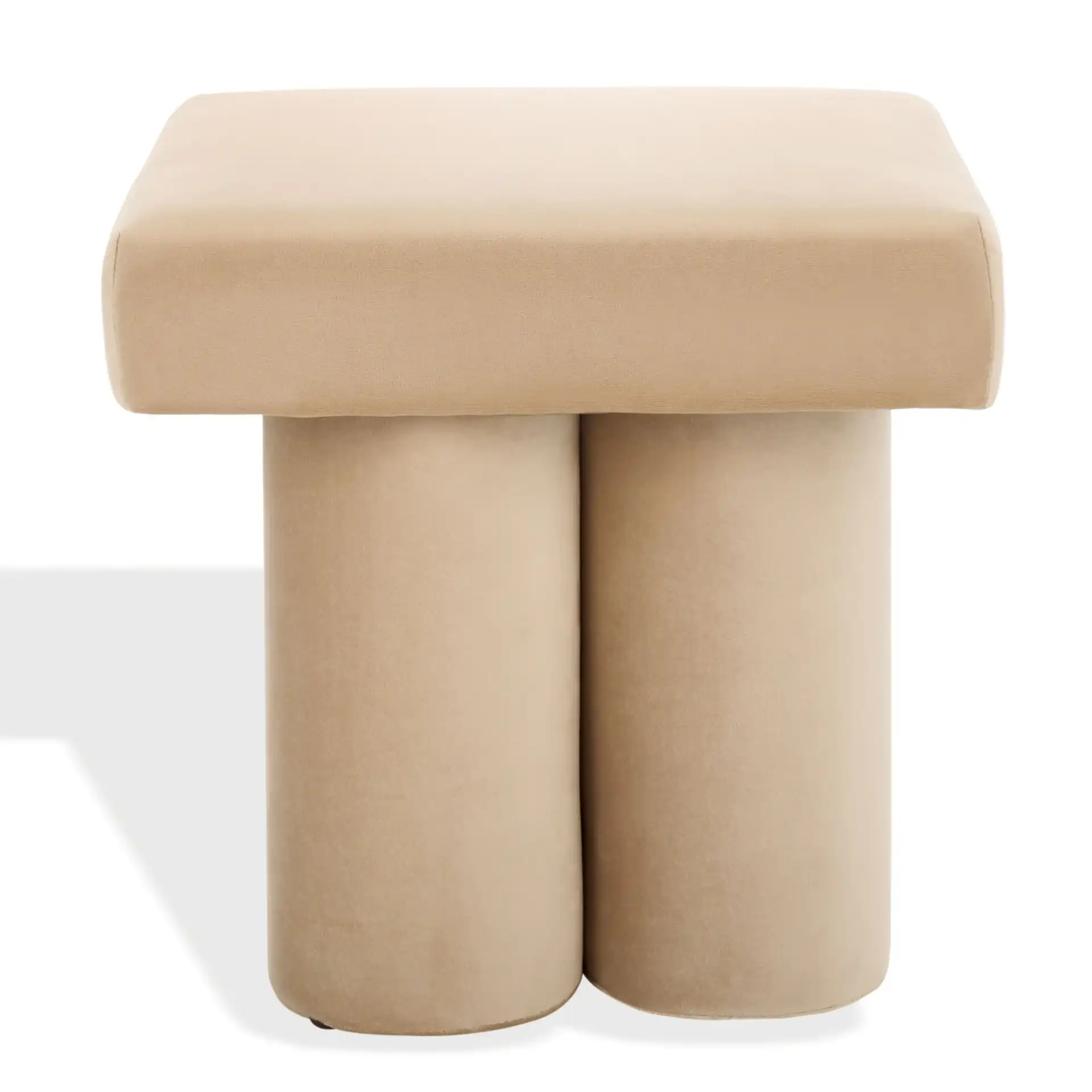 Deangelo Velvet Ottoman in Forest Green, detail view