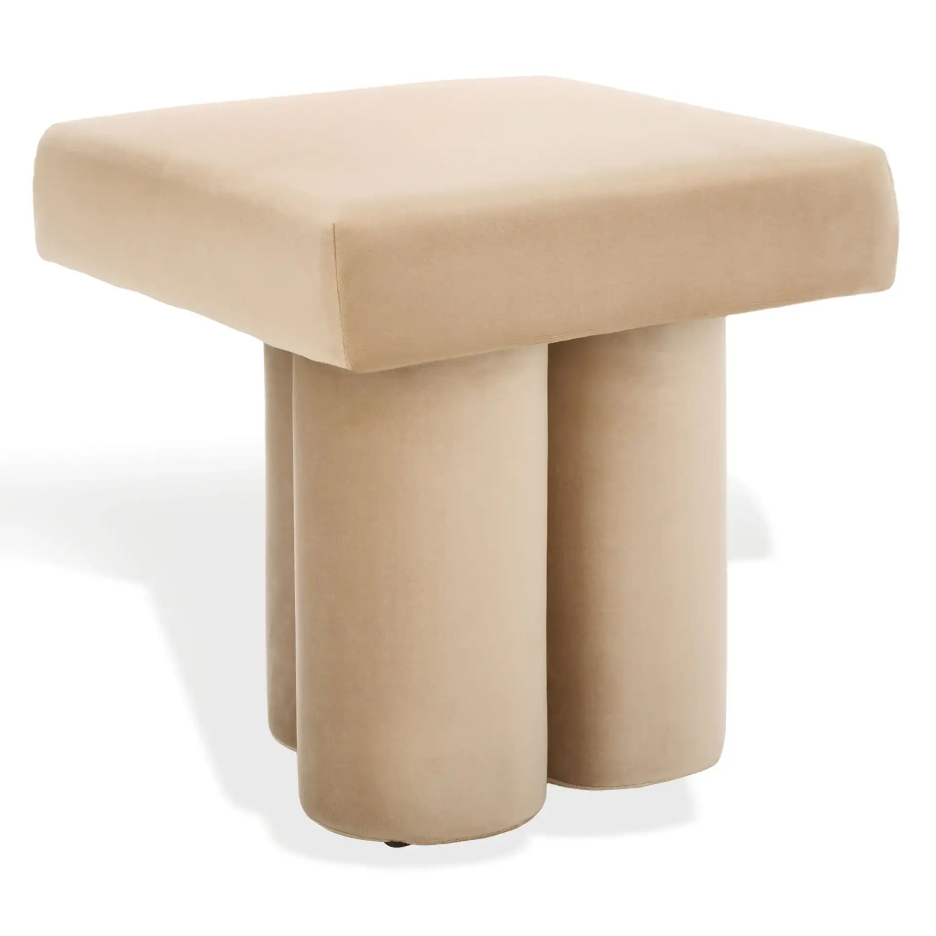 Deangelo Velvet Ottoman in Forest Green, detail view