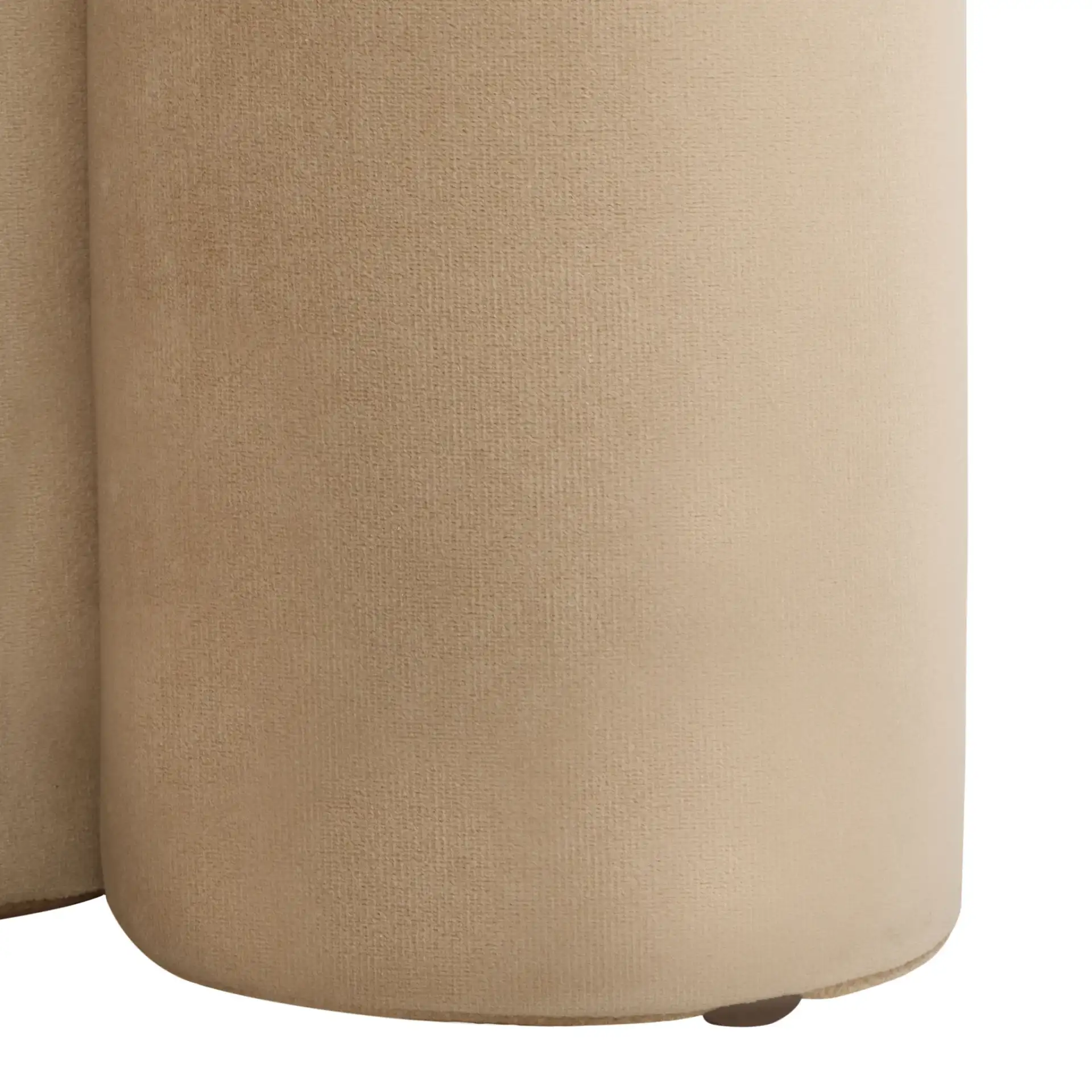 Deangelo Velvet Ottoman in Forest Green, detail view