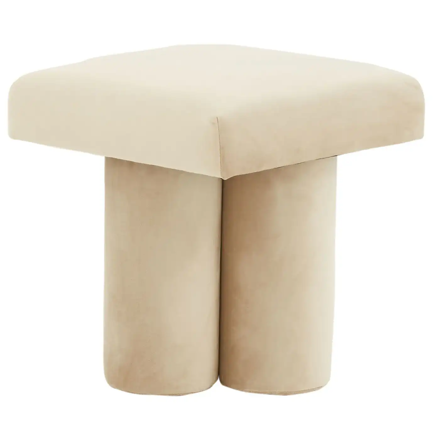 Deangelo Velvet Ottoman in Forest Green, detail view