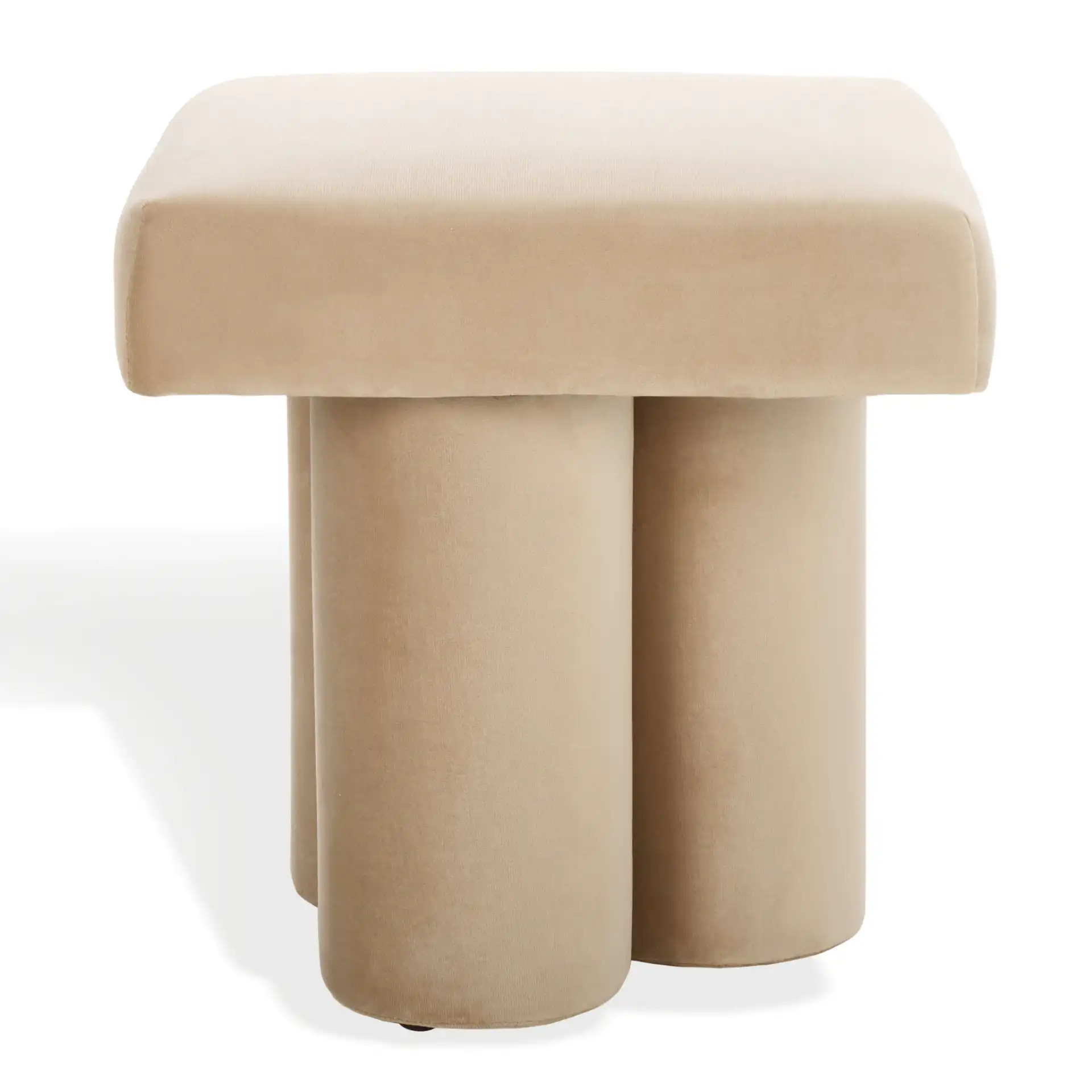 Deangelo Velvet Ottoman in Forest Green, detail view