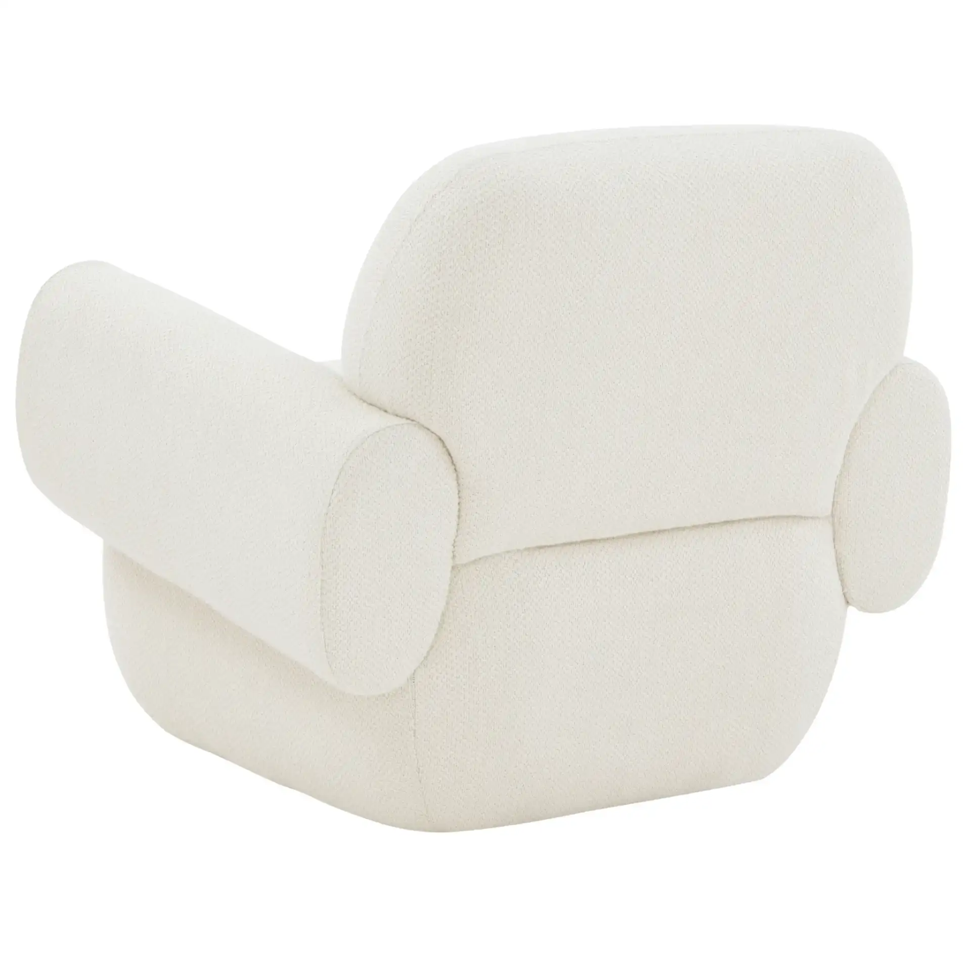 Pryce Upholstered Accent Chair in Ivory, detail view