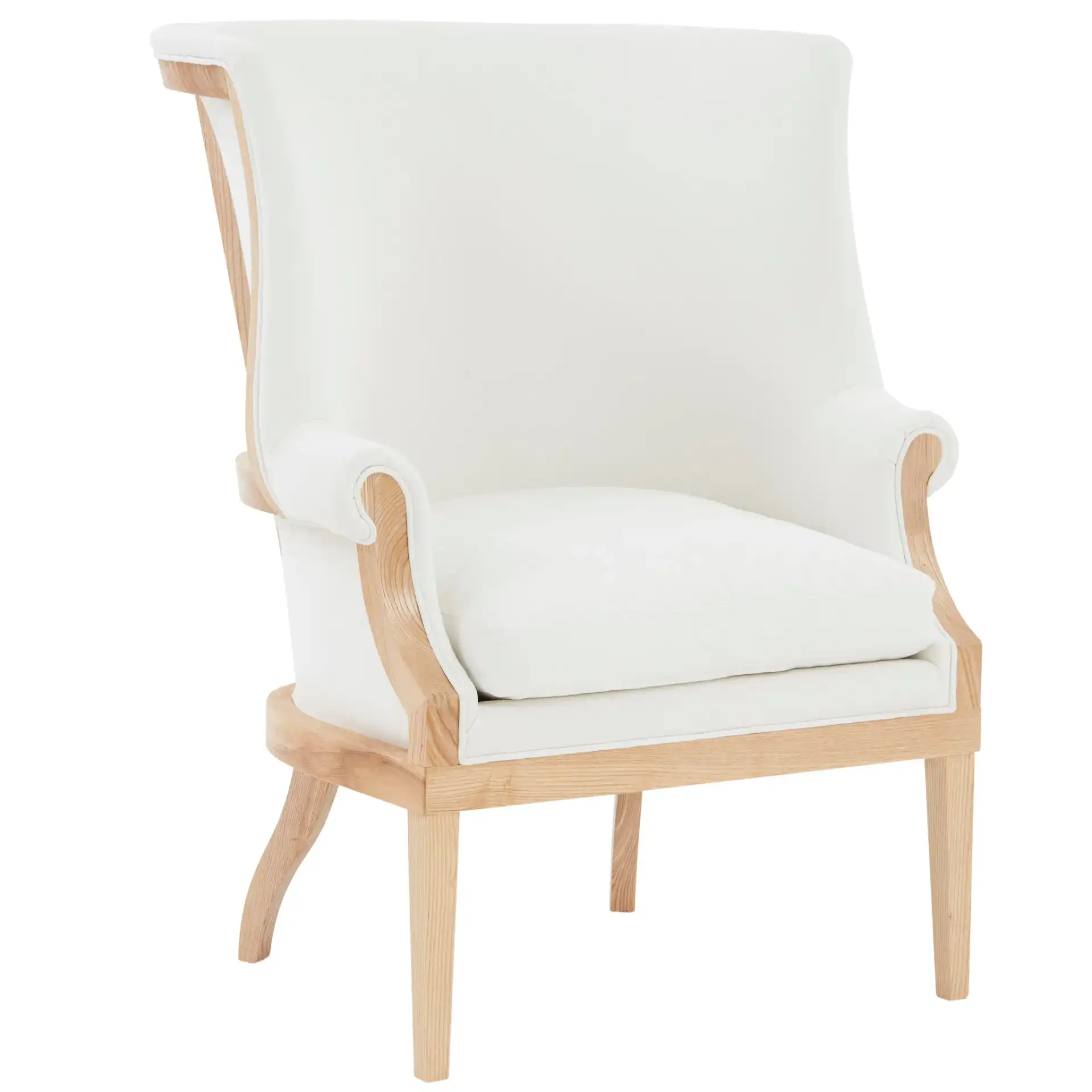 Leahbeth Wingback Accent Chair in White / Natural