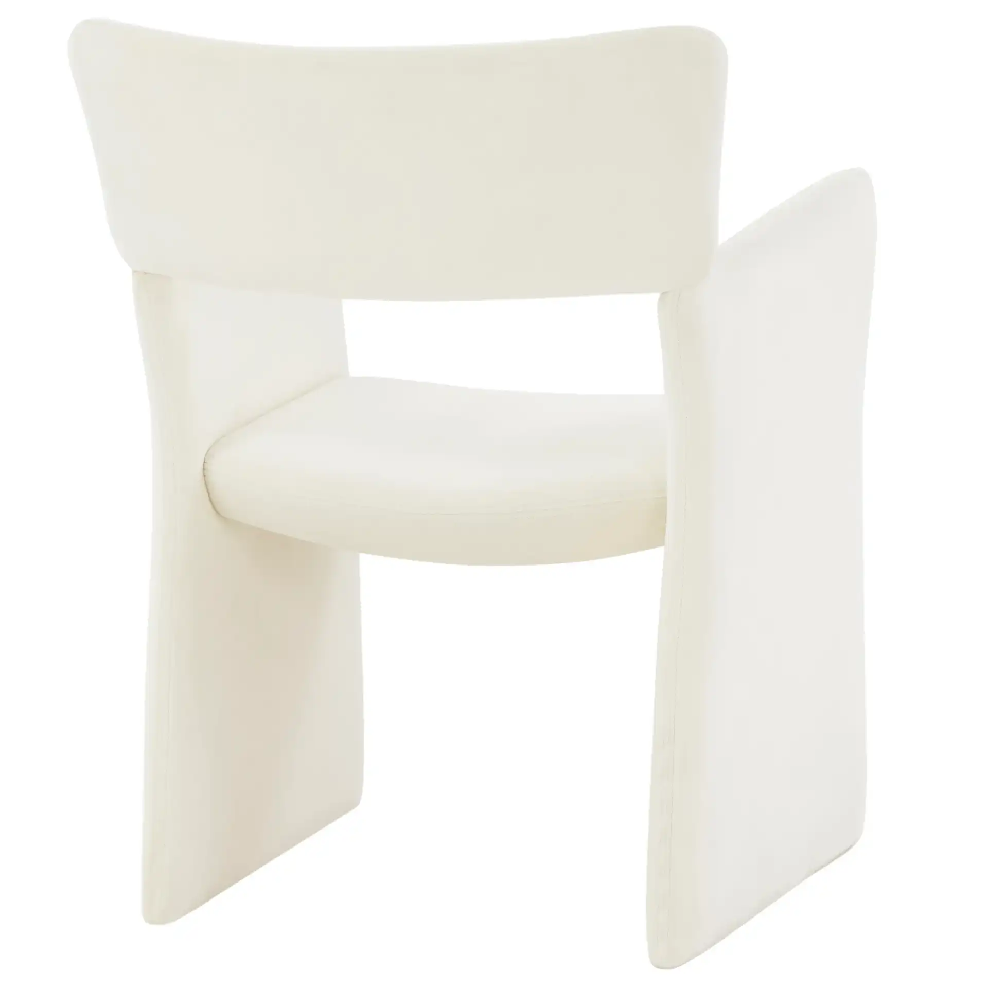 Jayke Velvet Dining Chair in Cream, detail view