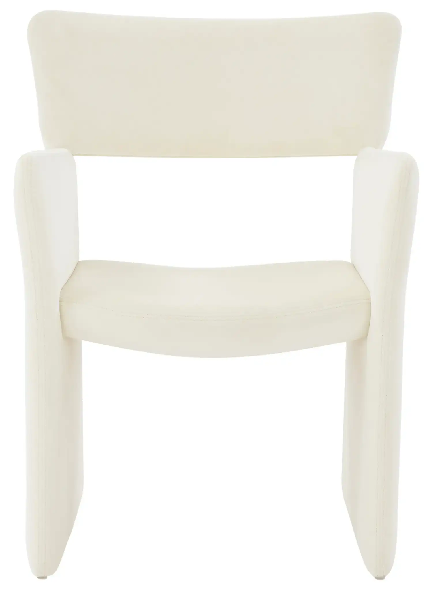 Jayke Velvet Dining Chair in Cream, detail view
