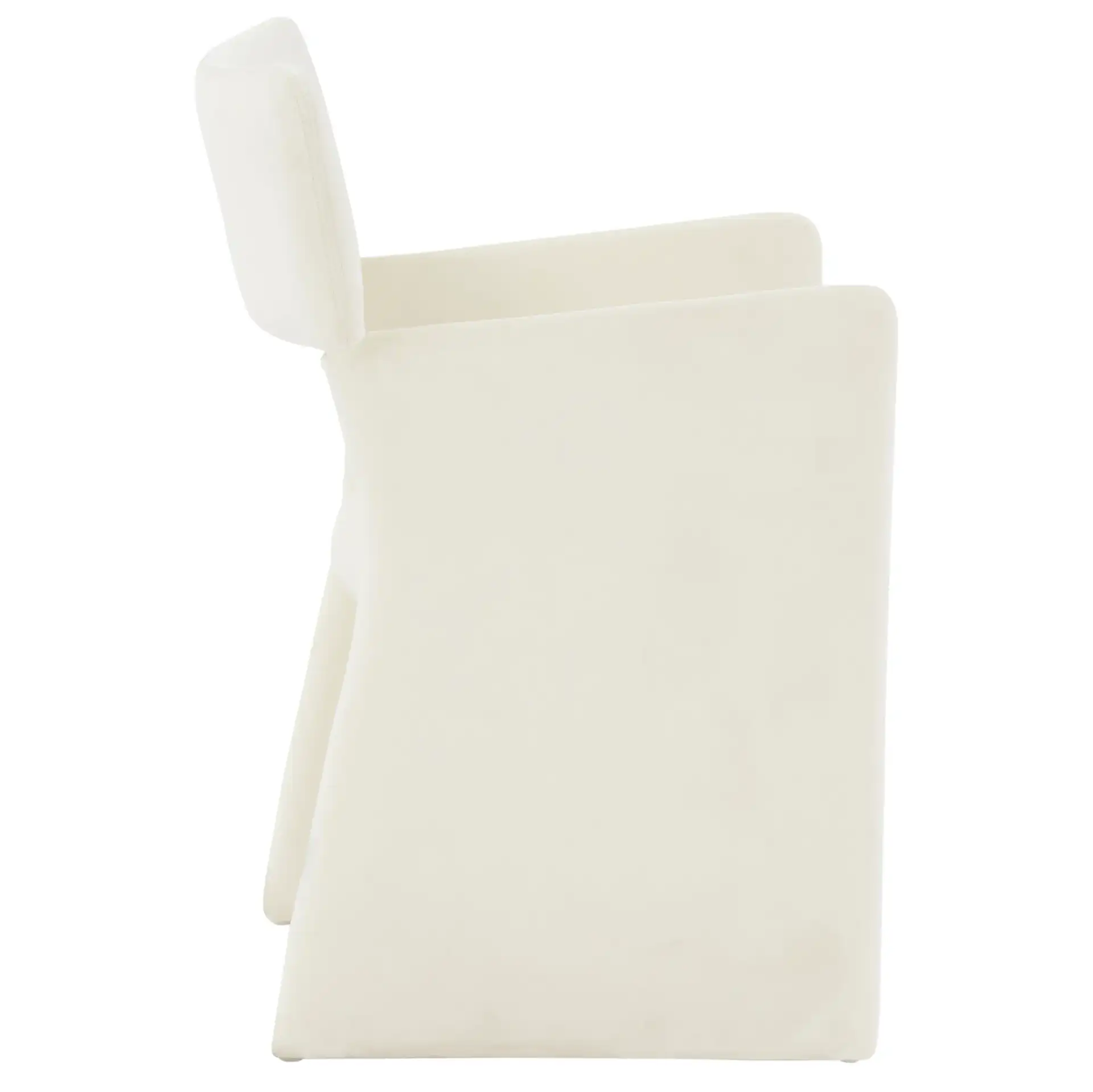 Jayke Velvet Dining Chair in Cream, detail view