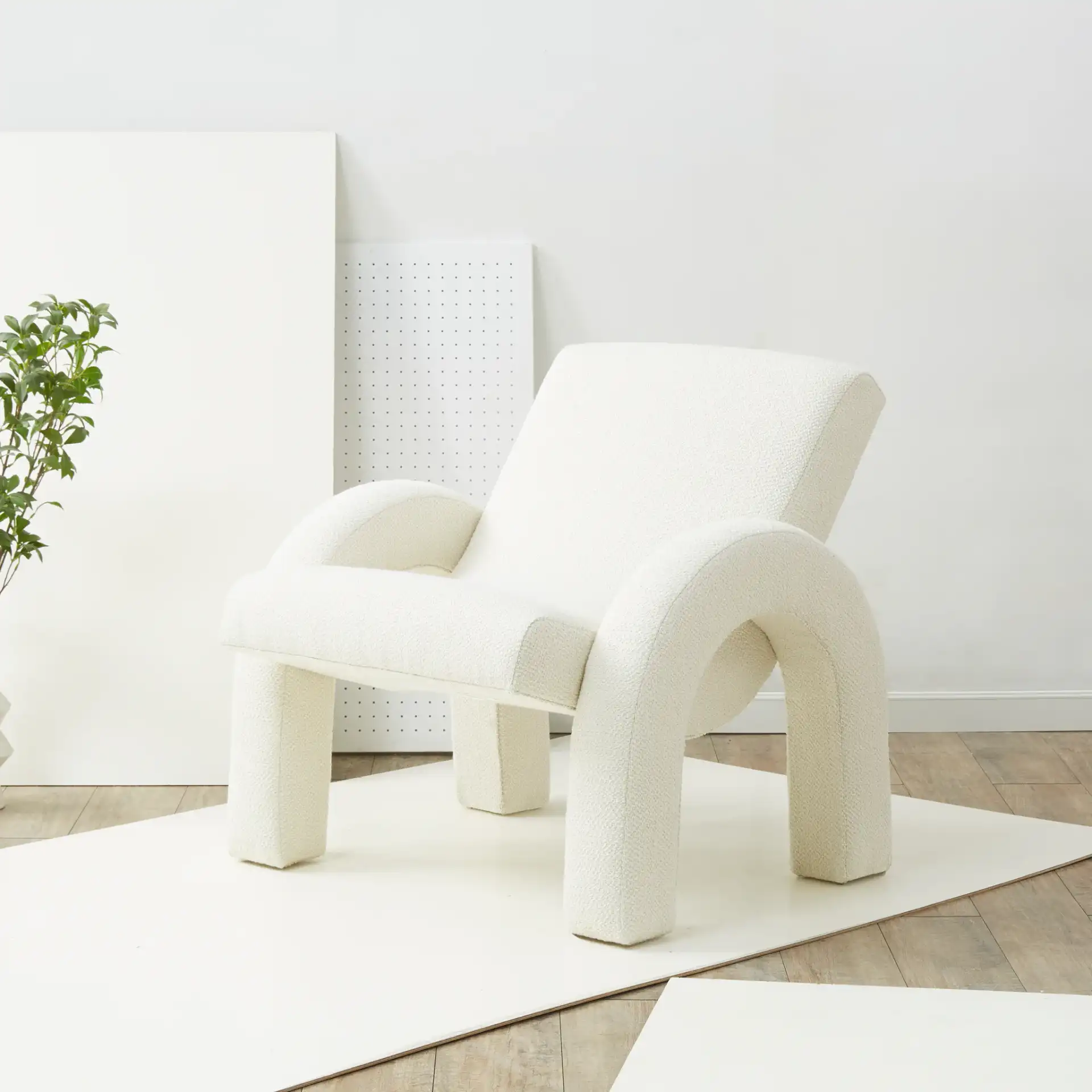Marianne Accent Chair in Ivory in a styled room