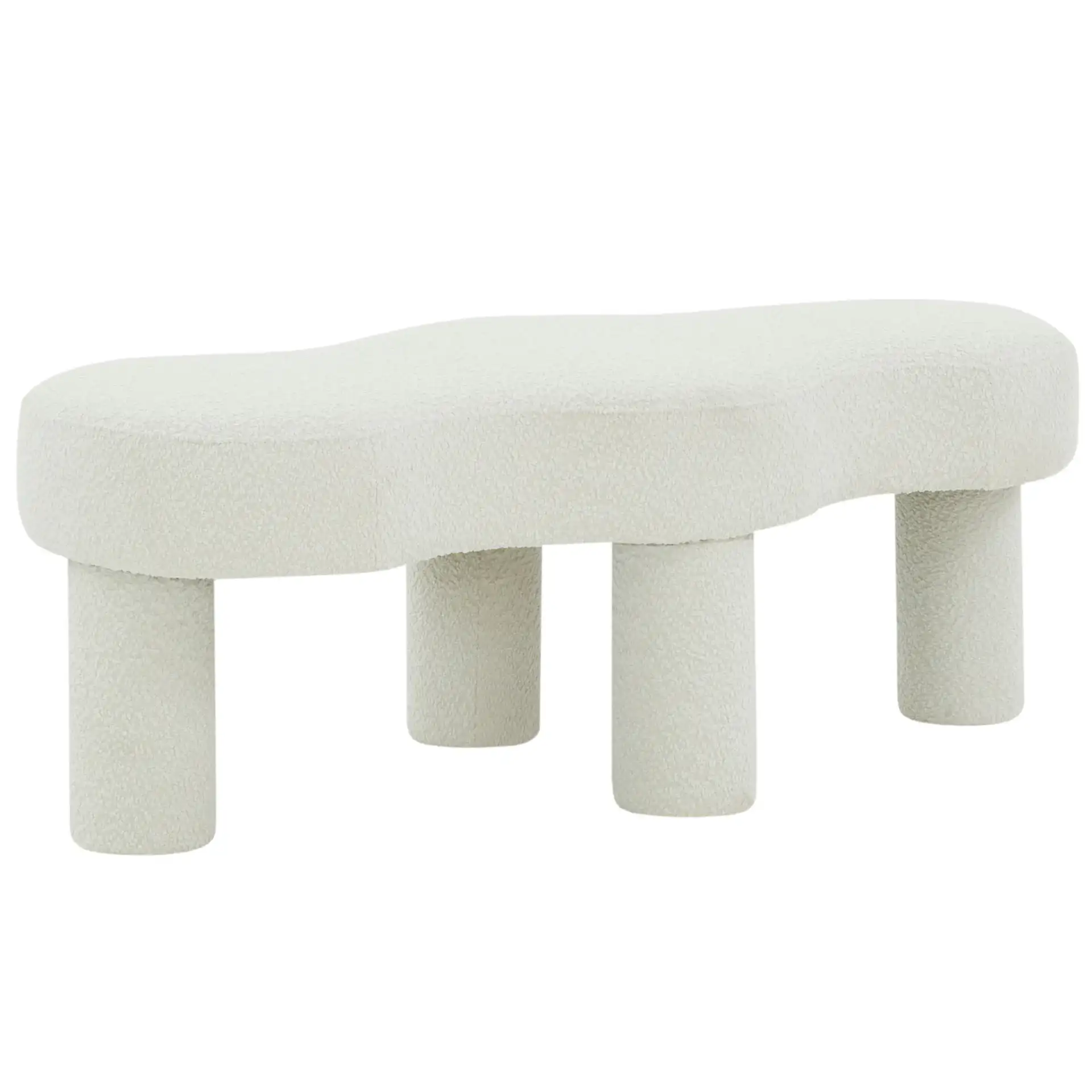 Tulsa Boucle Bench in Ivory