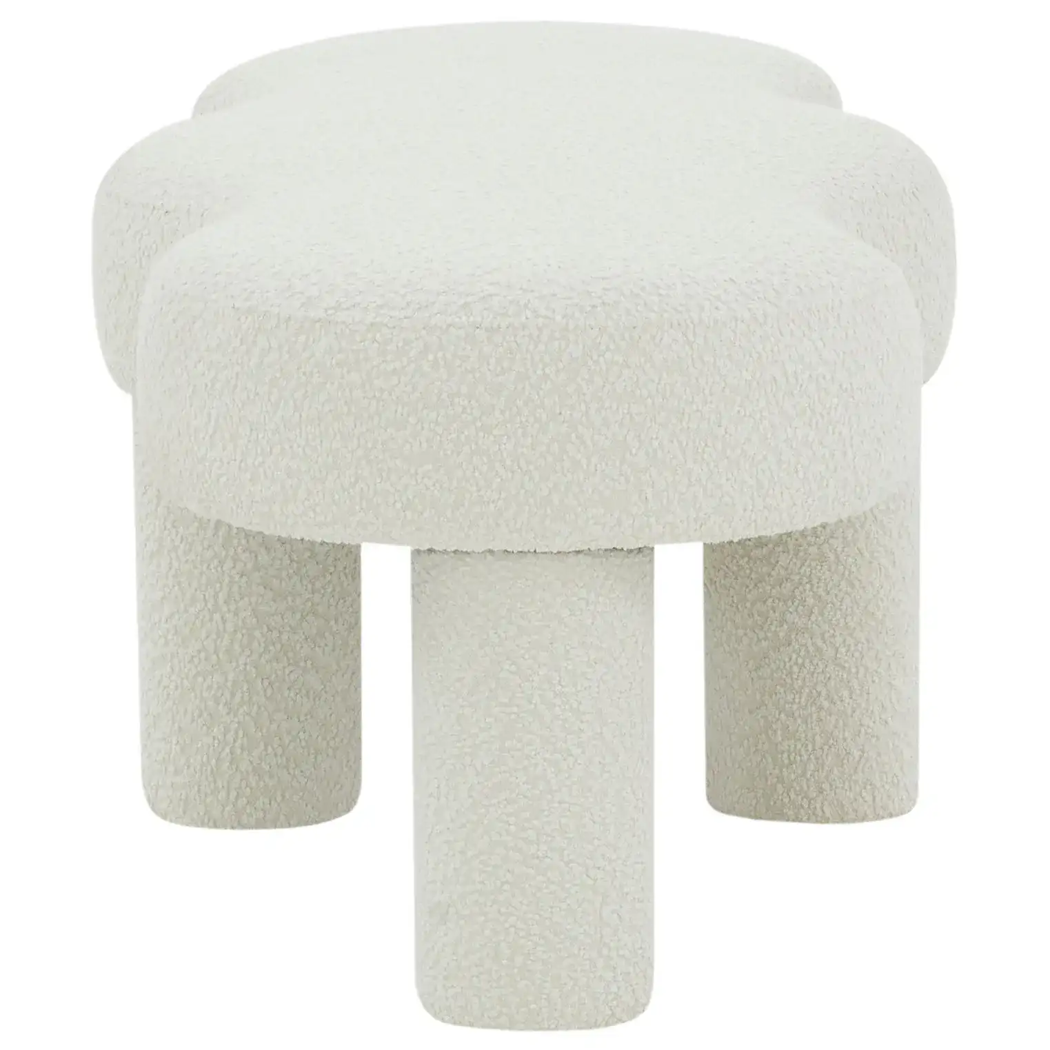 Tulsa Boucle Bench in Ivory, detail view