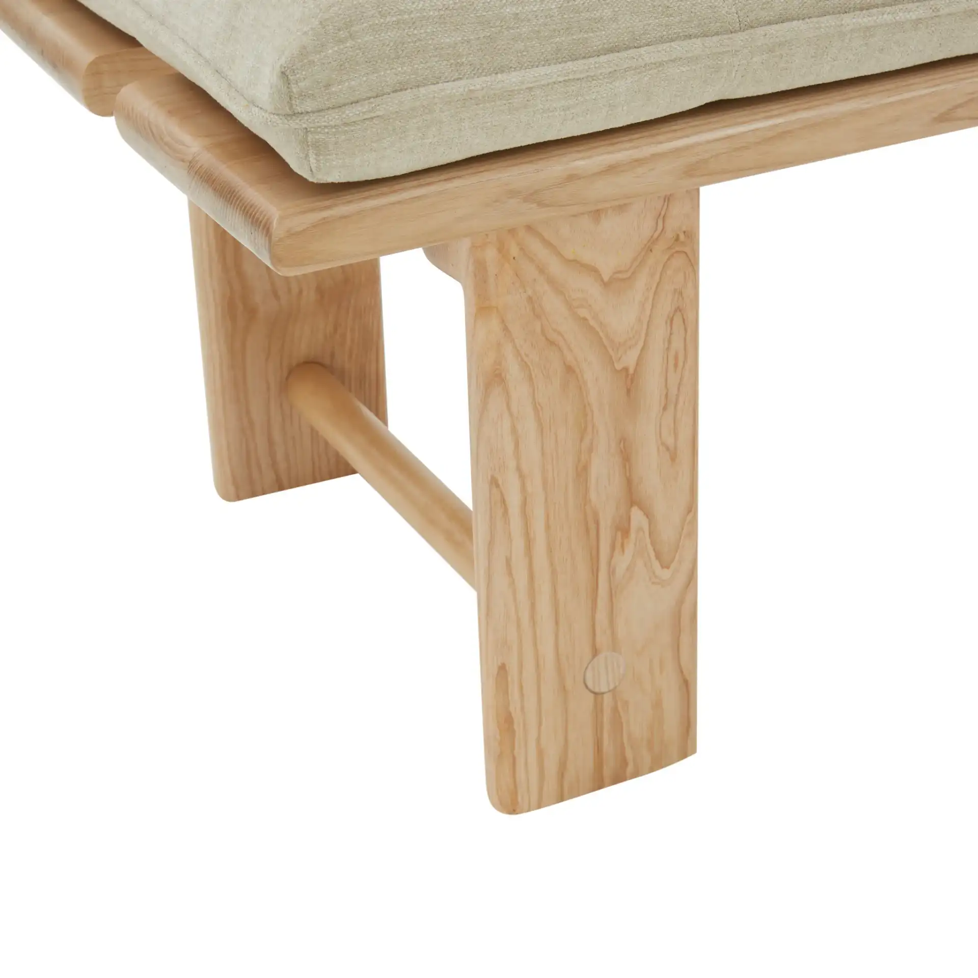 Bartolili Wood & Cushion Bench in Beige / Natural in a styled room