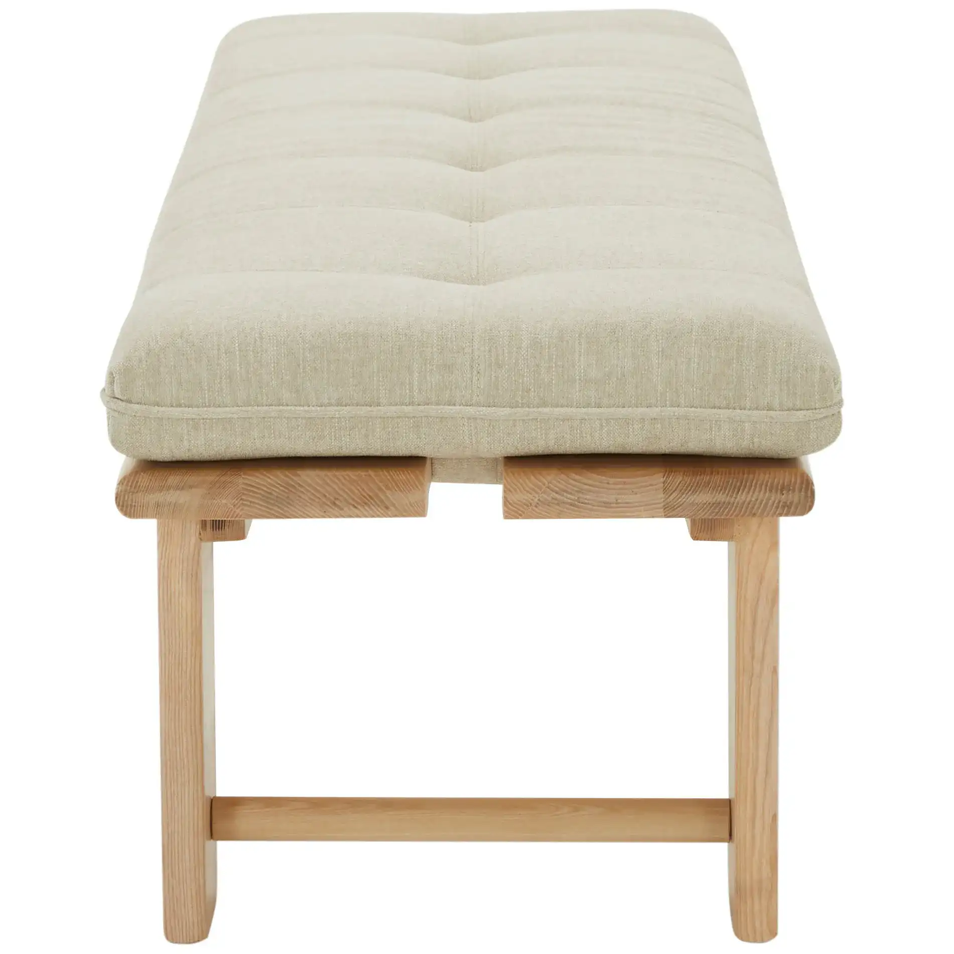 Bartolili Wood & Cushion Bench in Beige / Natural, detail view