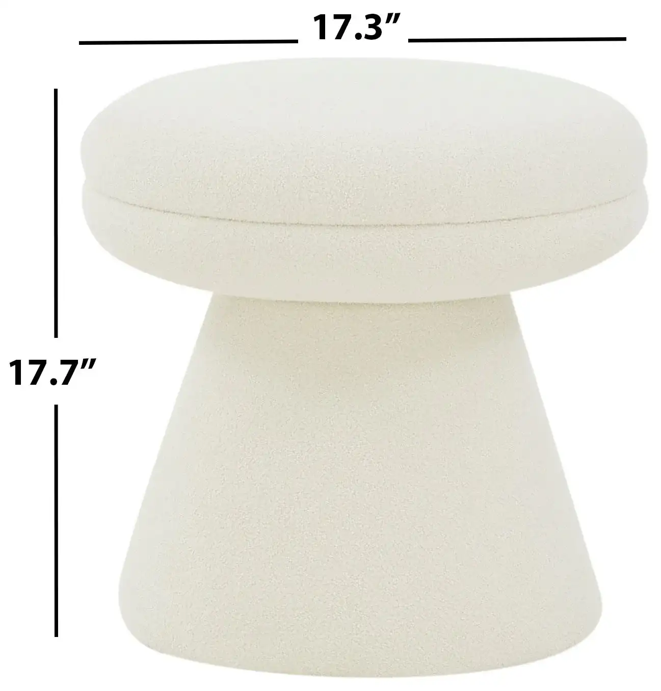 Gisella Boucle Ottoman in Ivory, detail view