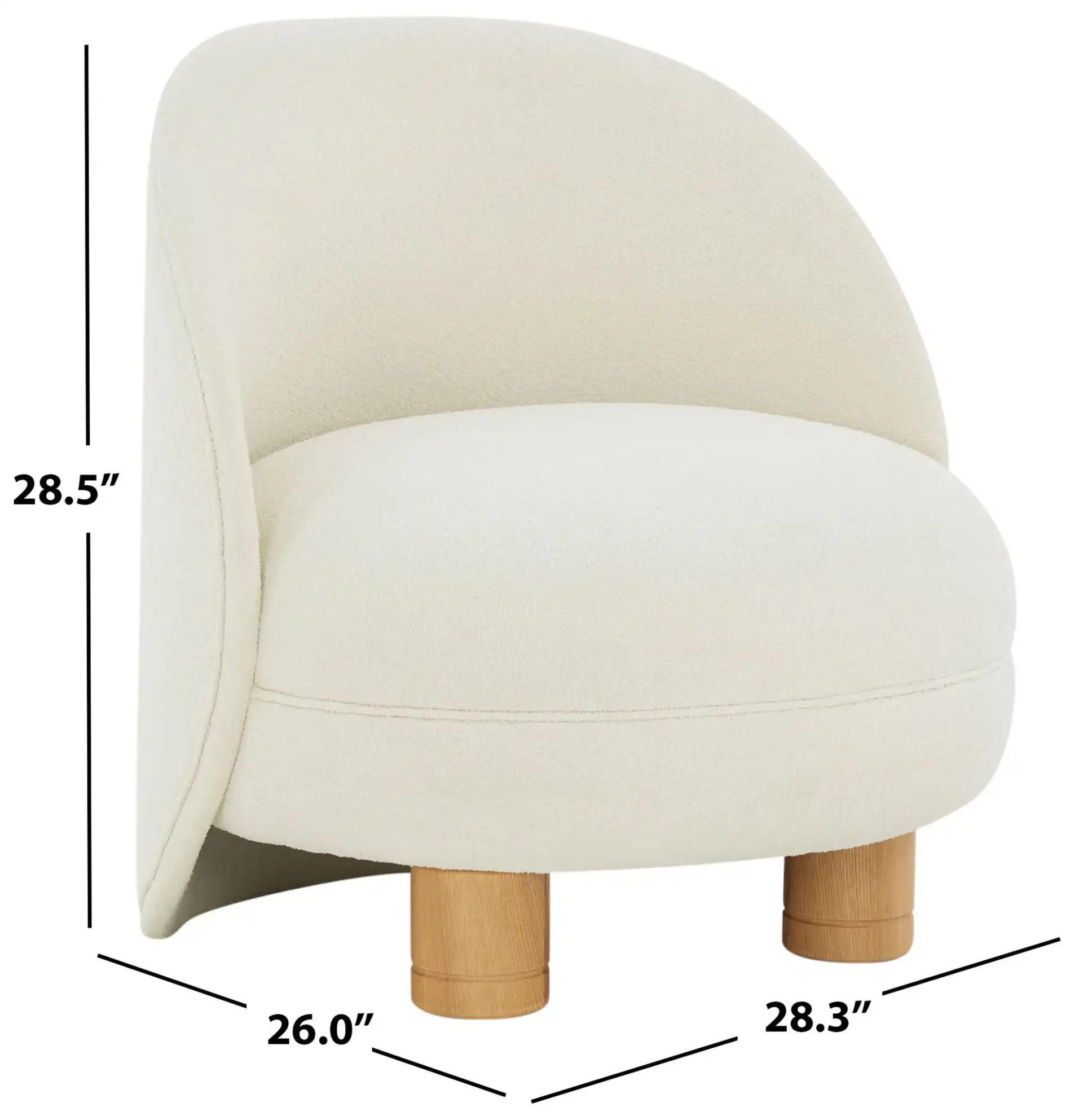 Gracelyn Boucle Accent Chair in Ivory / Natural, detail view