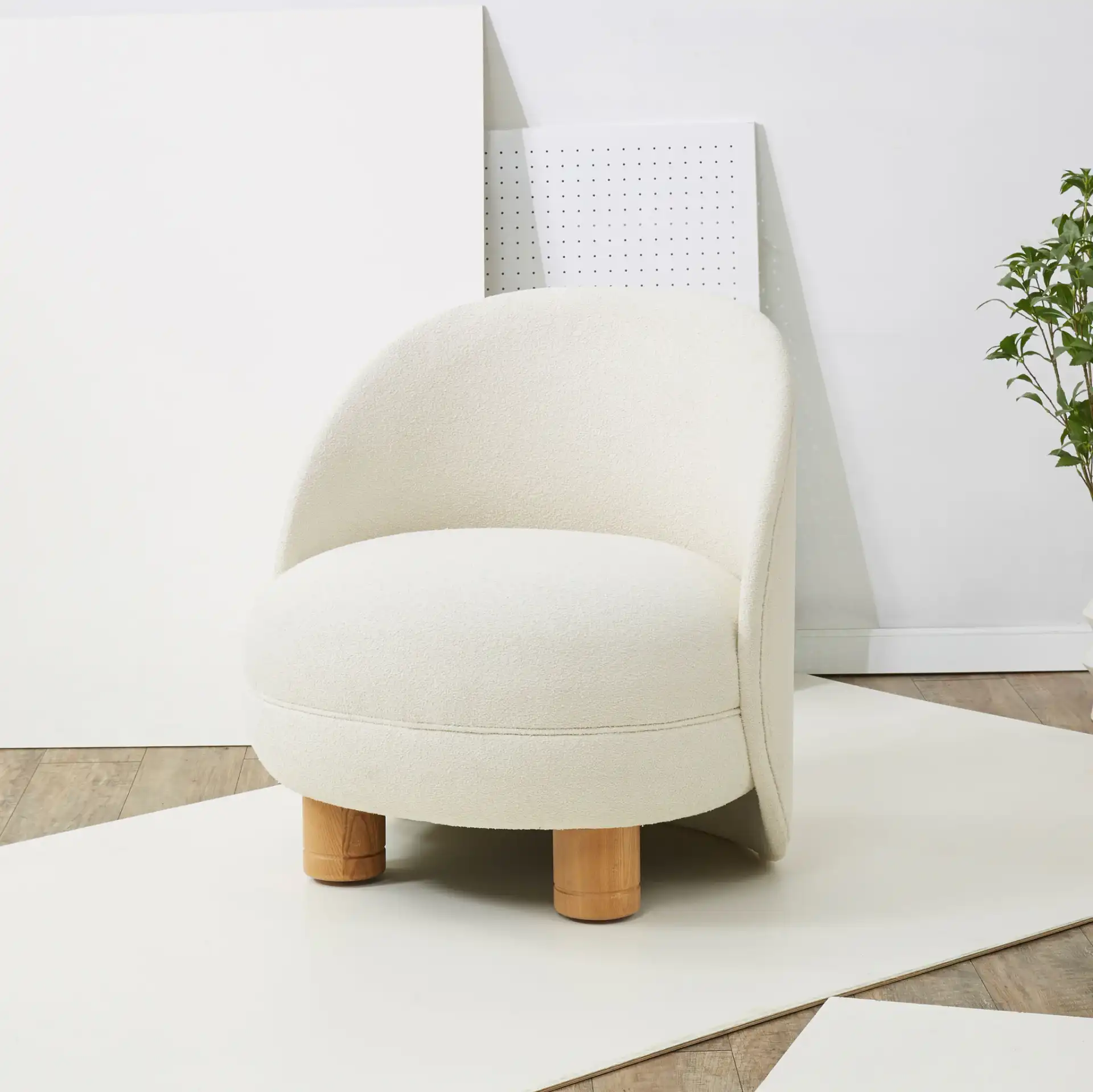Gracelyn Boucle Accent Chair in Ivory / Natural in a styled room