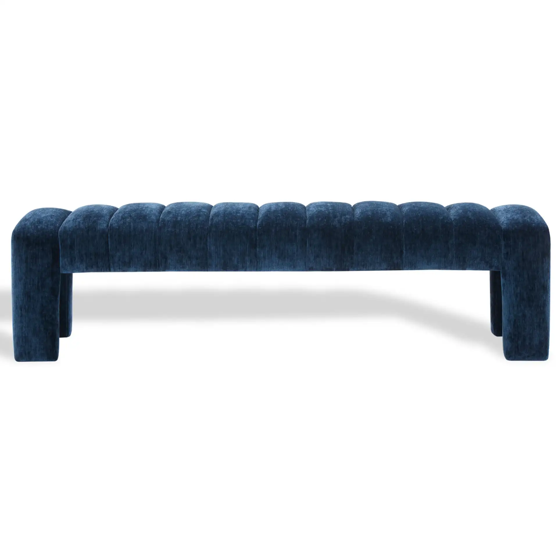 Bellisima Channel Tufted Bench in Dark Brown, detail view