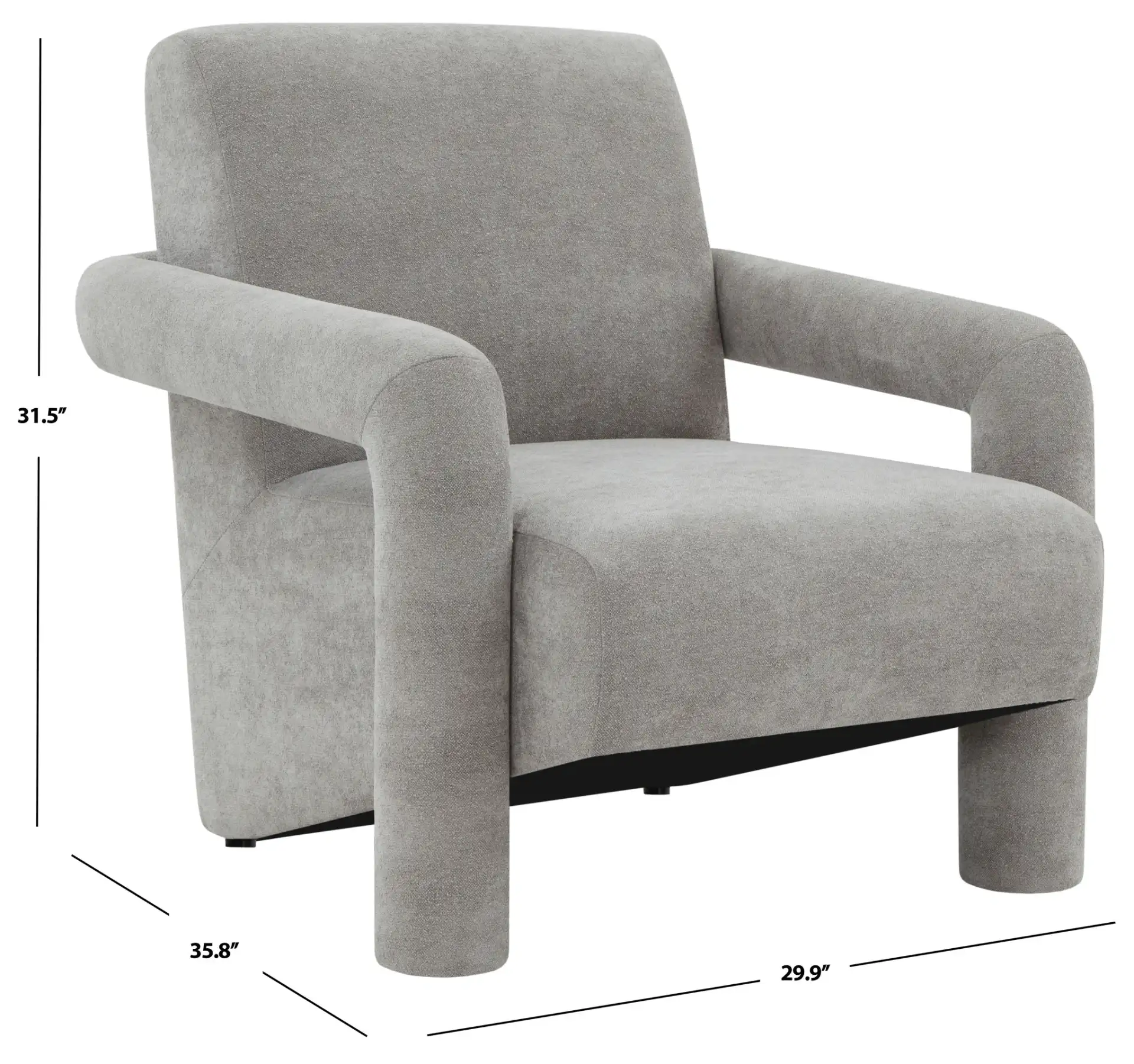 Faylin Boucle Accent Chair in Gray, detail view