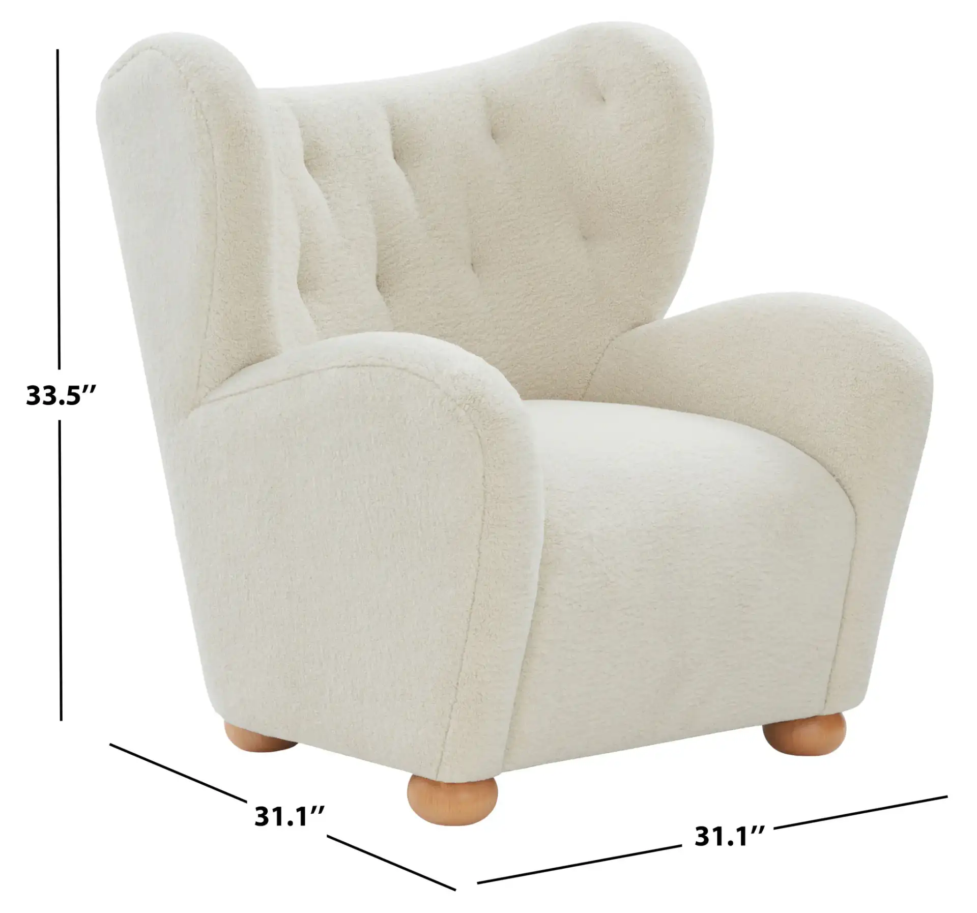 Galloway Wingback Accent Chair in Beige / Natural, detail view
