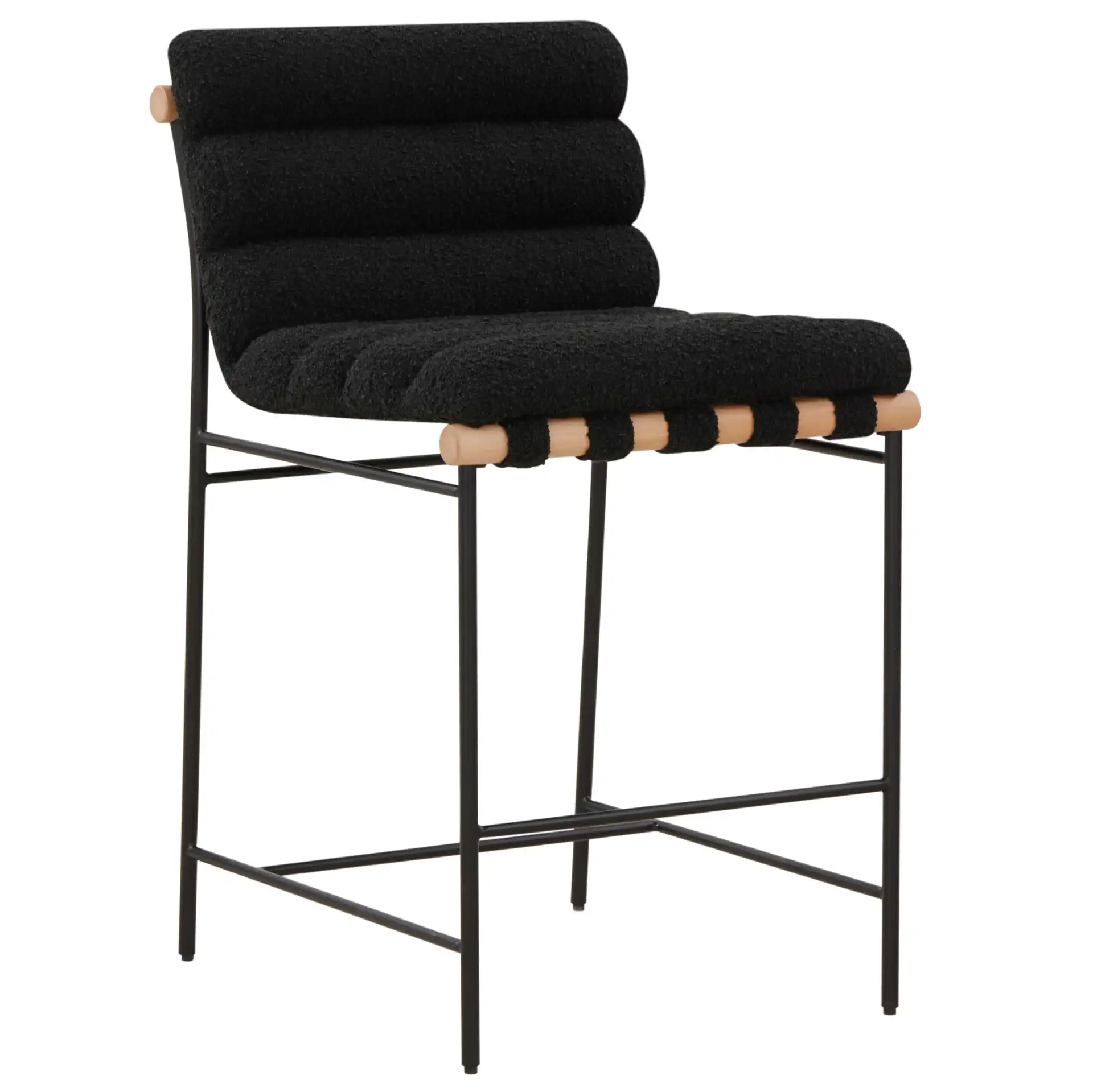 Macibella Boucle Counter Stool in Black