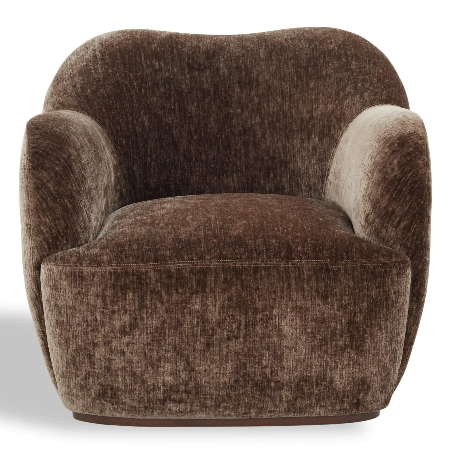 Elizandra Chenille Swivel Chai in Amber, detail view
