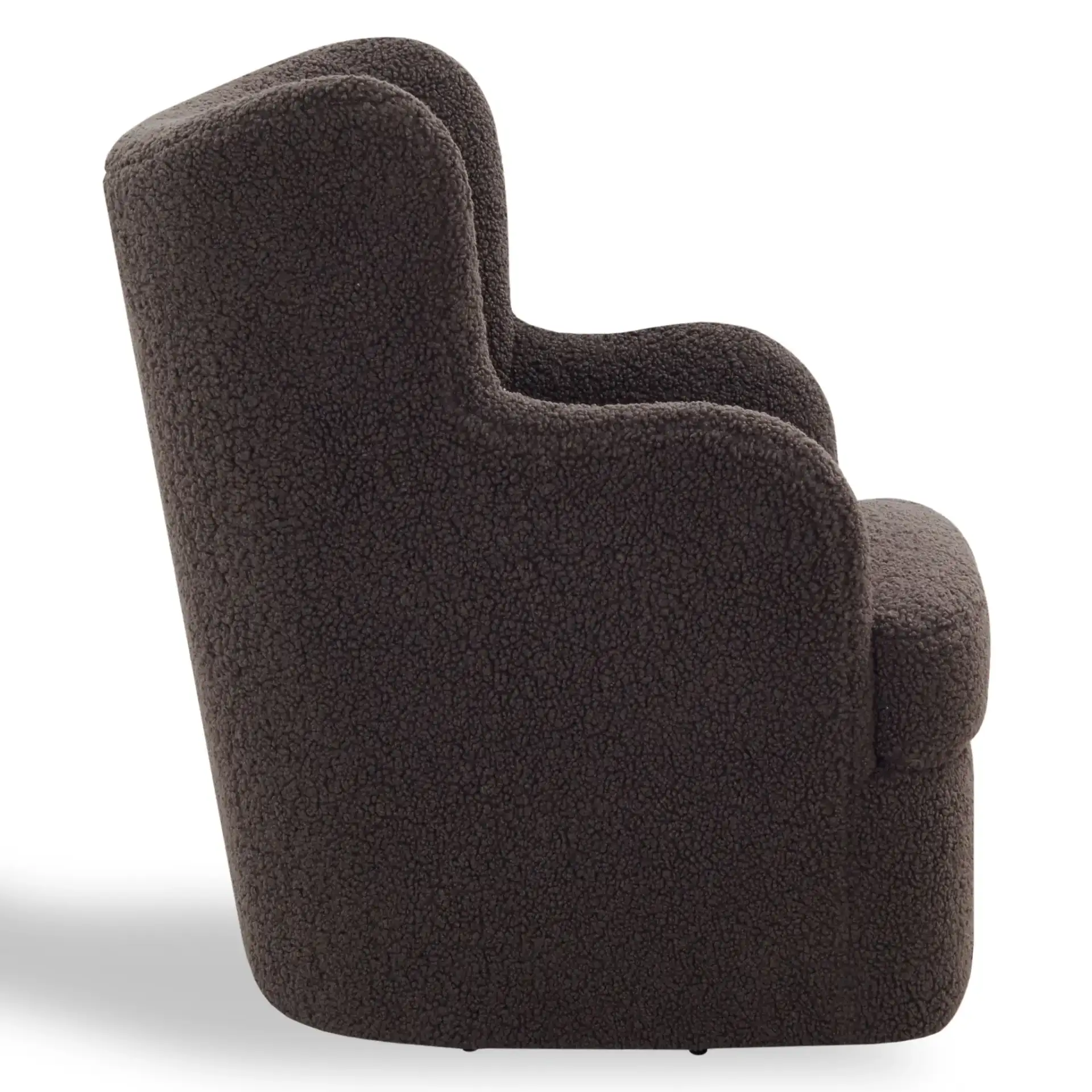 Rainier Teddy Swivel Chair in Dark Brown, detail view