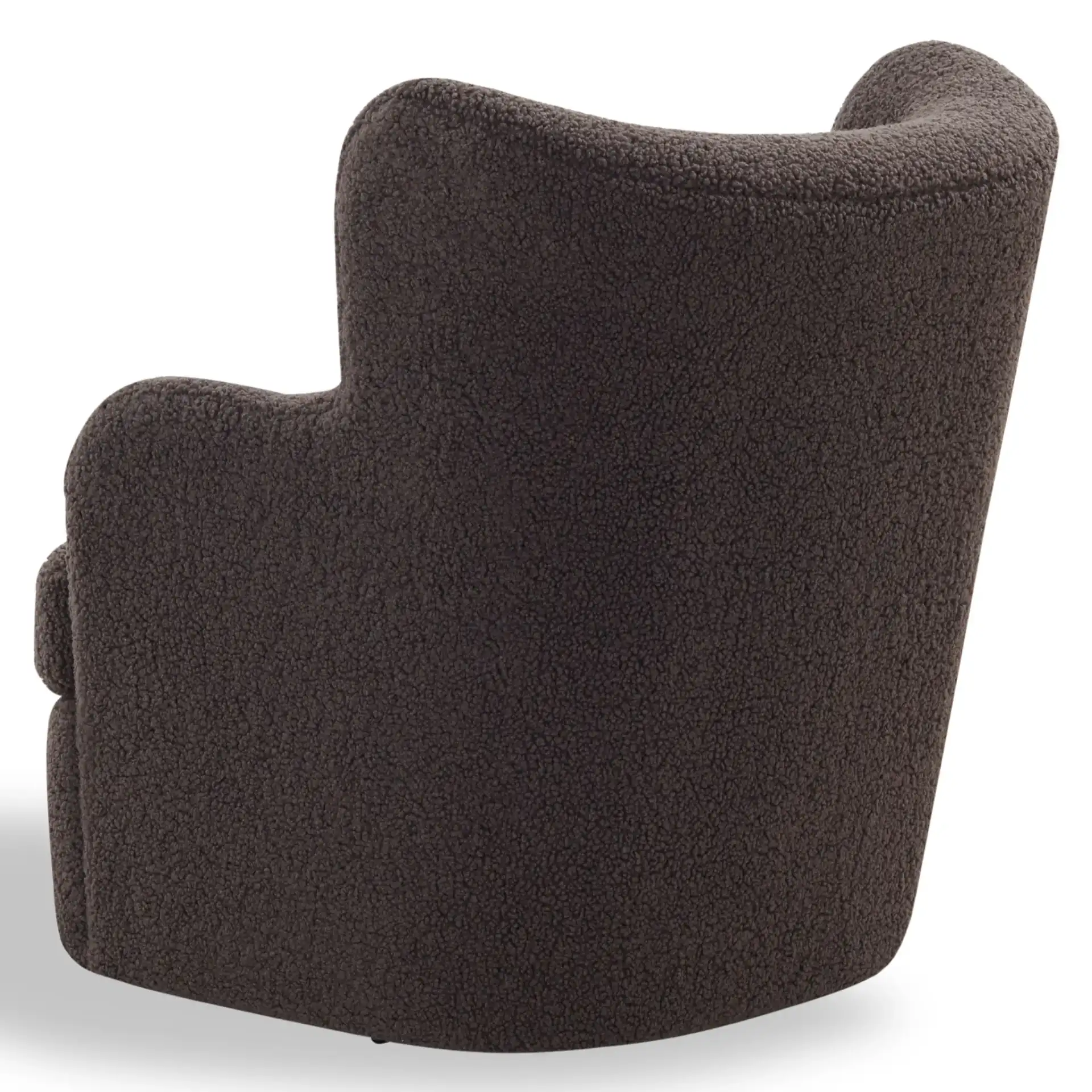 Rainier Teddy Swivel Chair in Dark Brown, detail view
