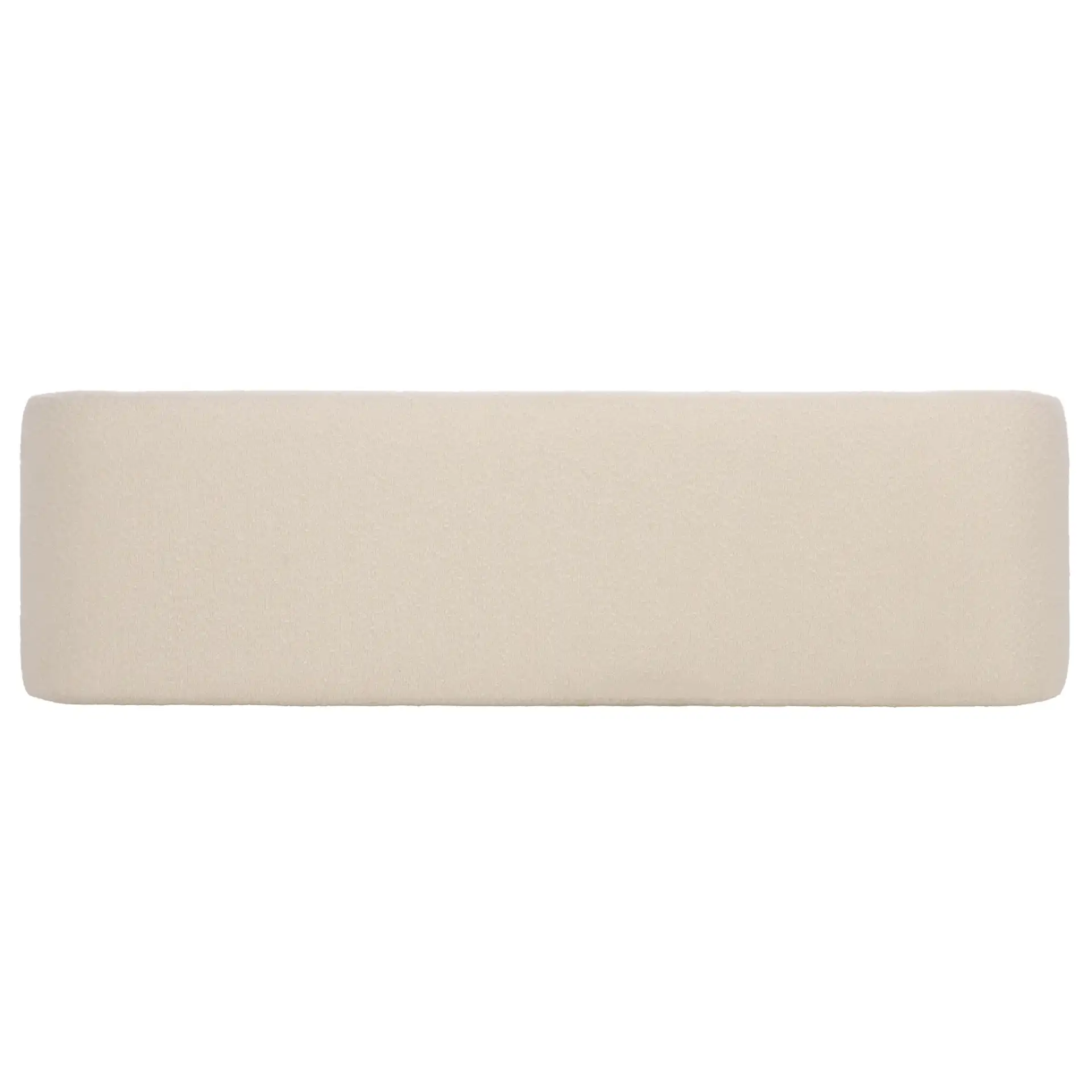 Leslienna Boucle One-Drawer Storage Bench in Ivory / Natural, detail view