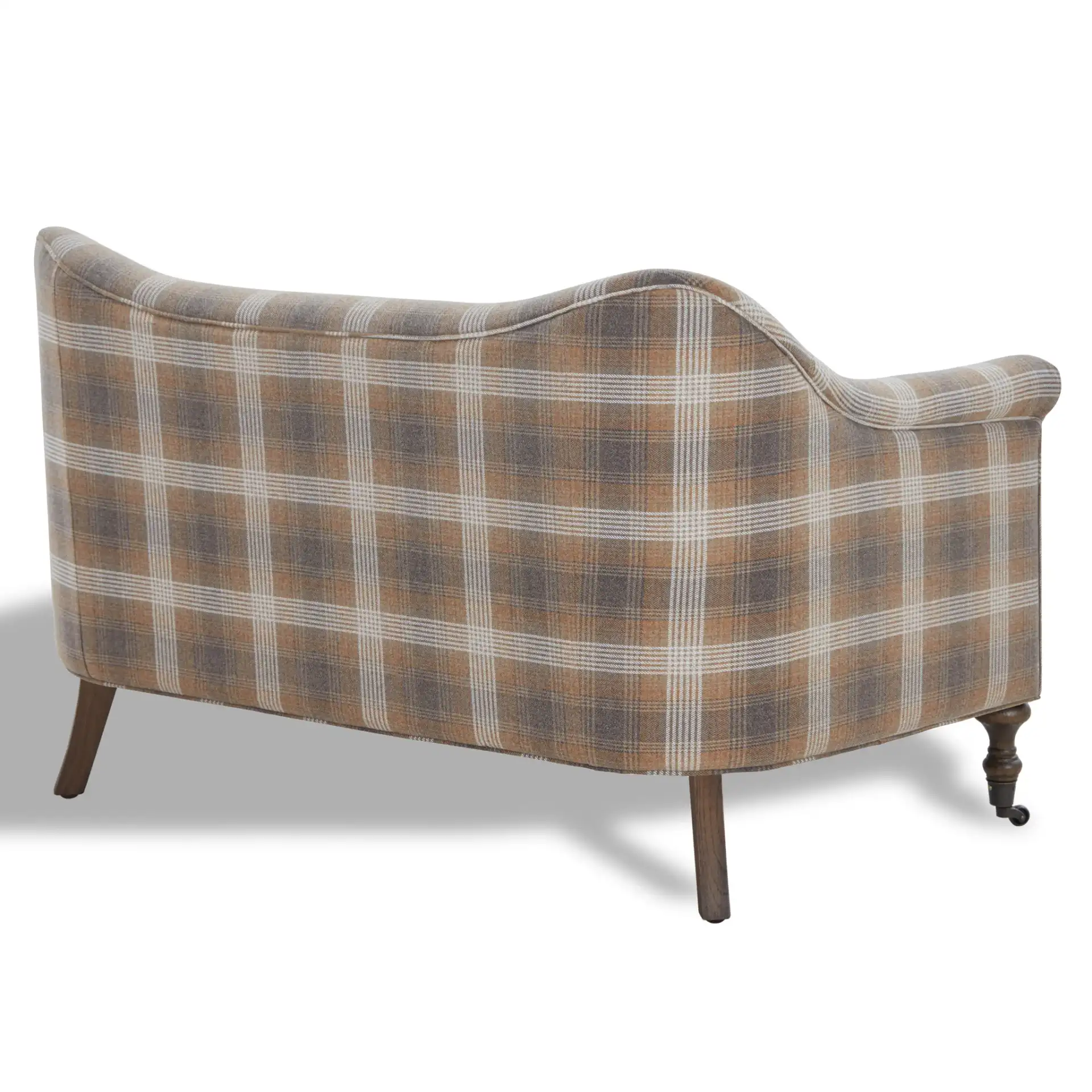 Olsen Caster Leg Loveseat in Brown / Dark Brown Oak, detail view