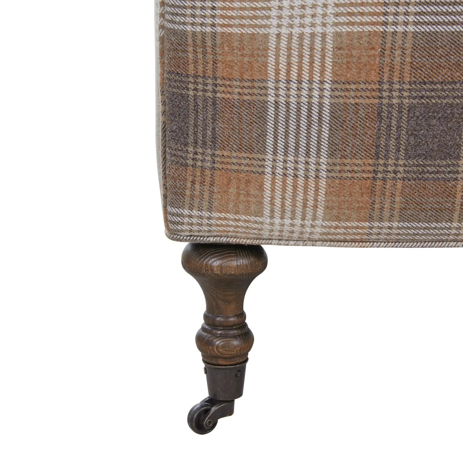 Olsen Caster Leg Loveseat in Brown / Dark Brown Oak in a styled room