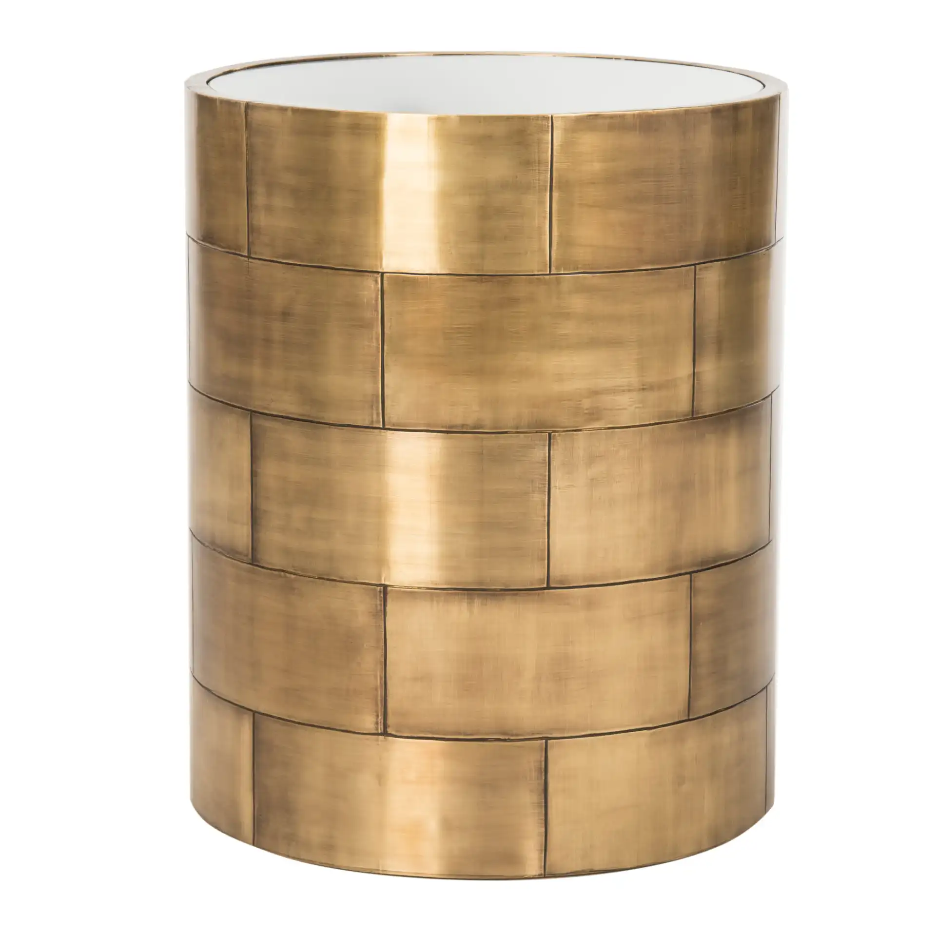 Florencia Round Side Table in Brass, detail view