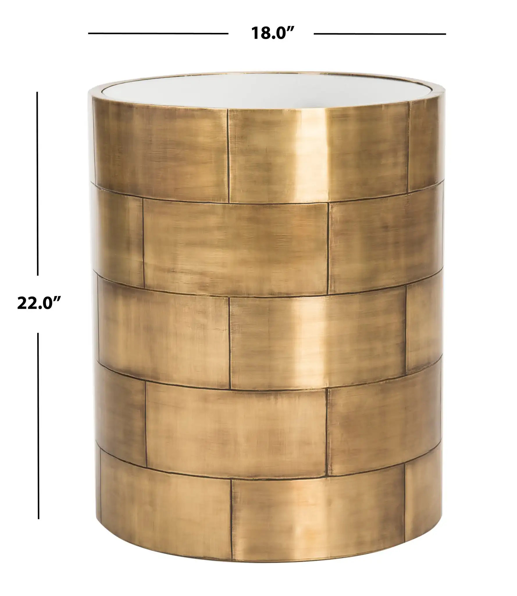 Florencia Round Side Table in Brass, detail view