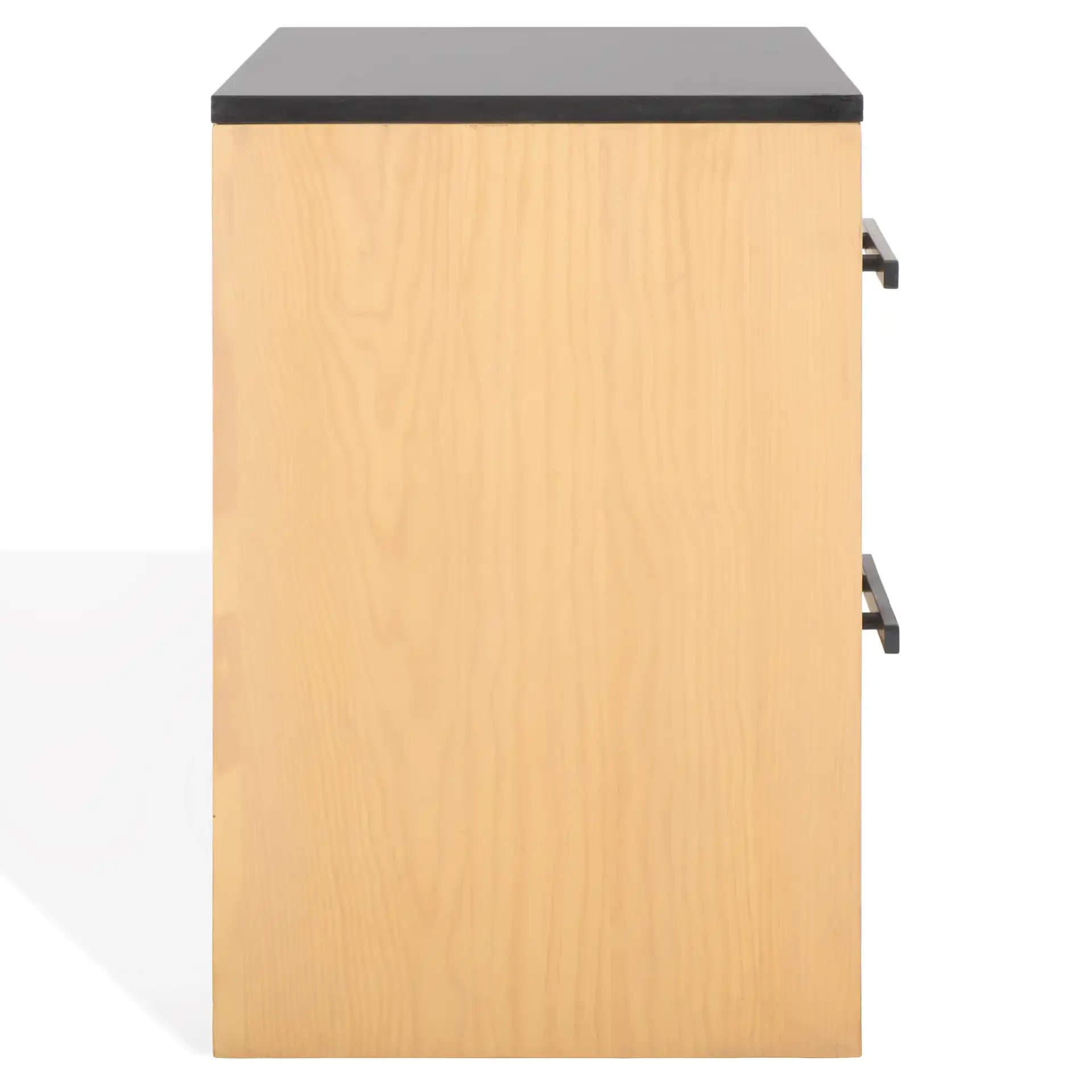 Abbianna Marble Top Nightstand in Natural / Black, detail view
