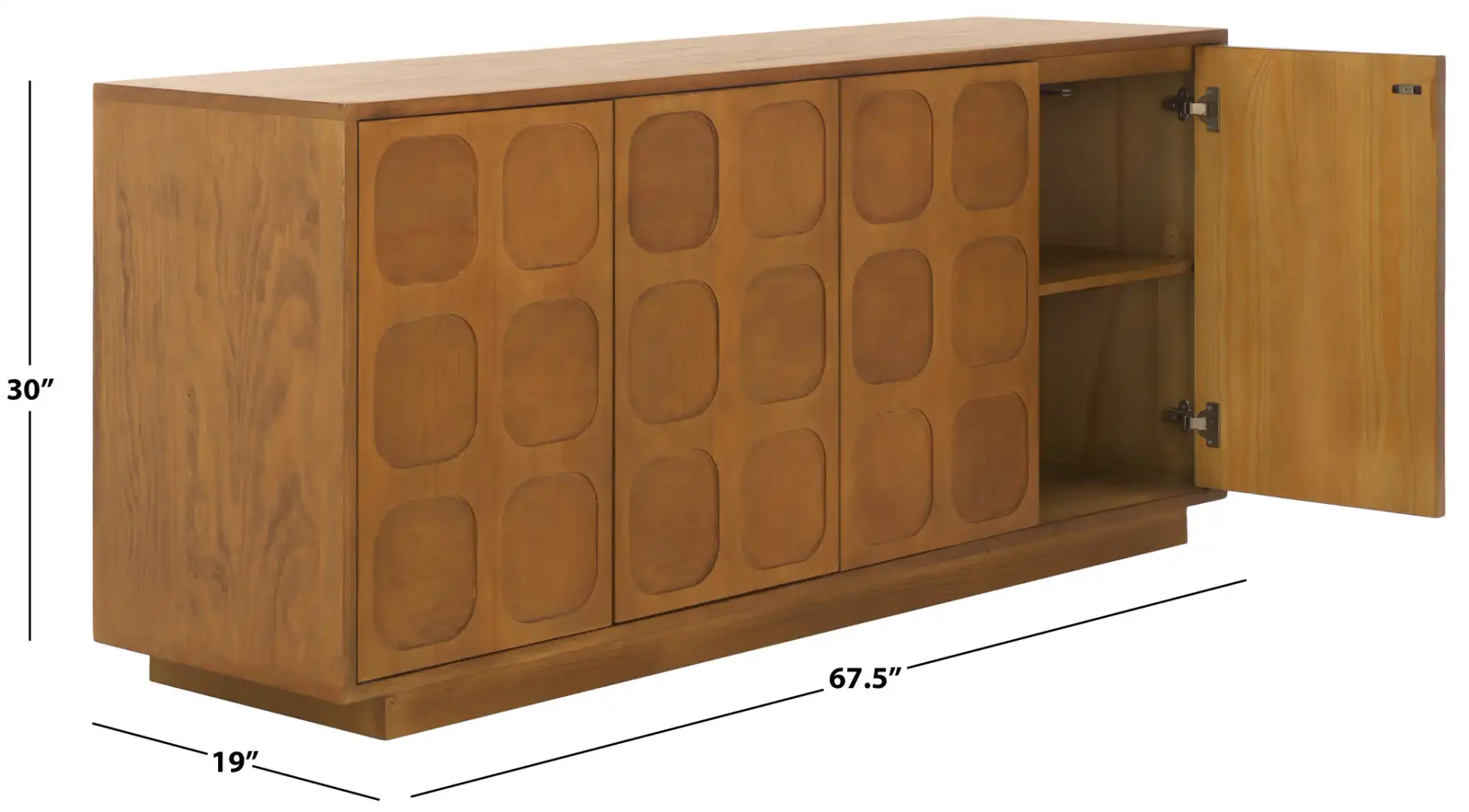 Benedict Wood Sideboard in Natural, detail view