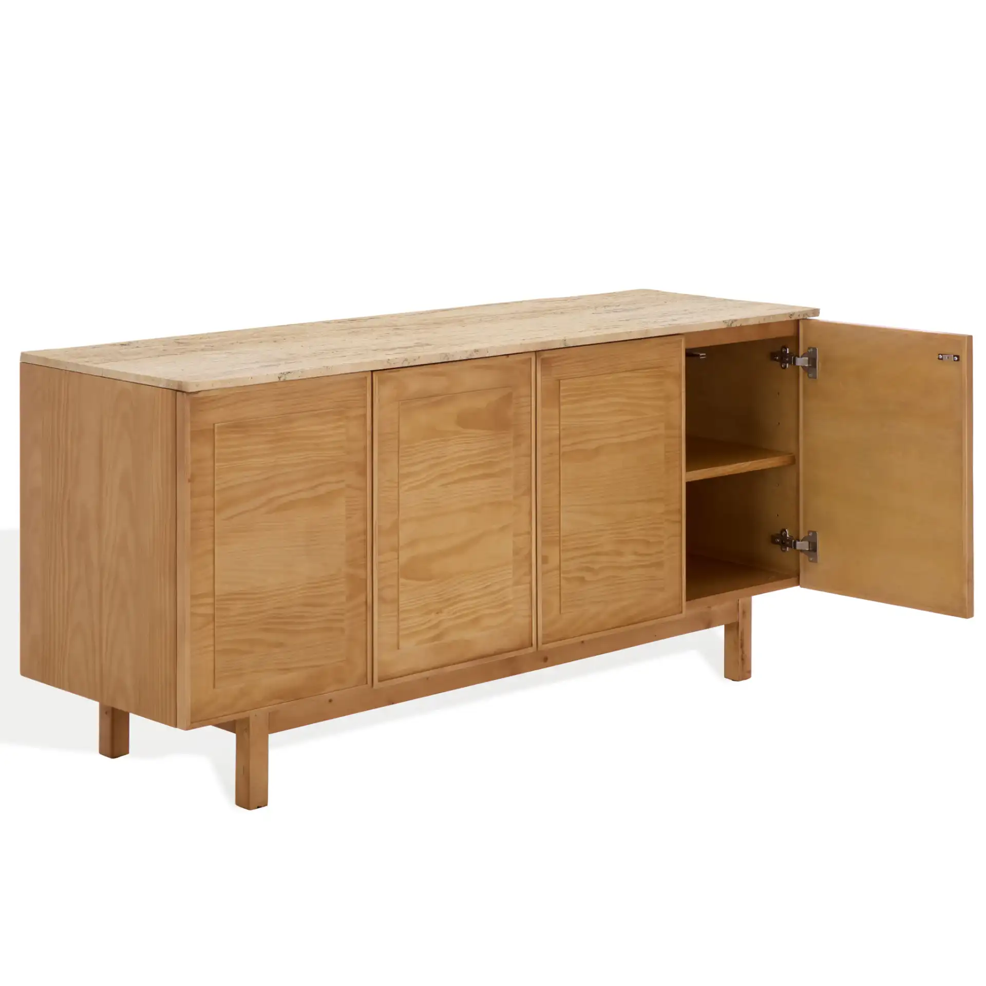 Debrianna Travertine Sideboard in Natural / Travertine, detail view