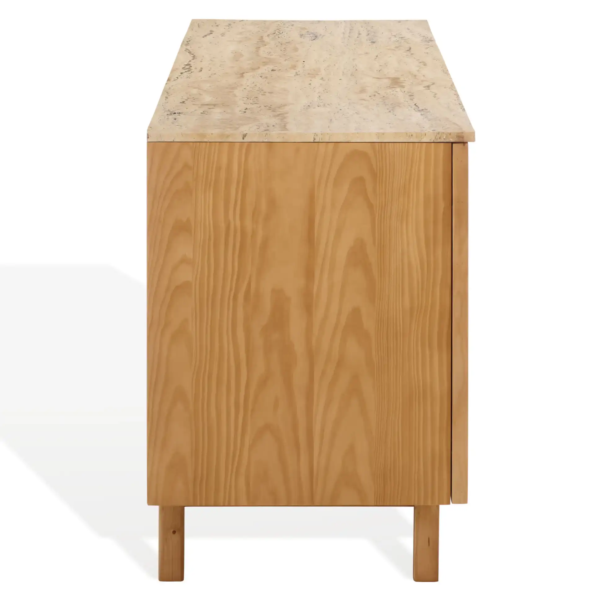 Debrianna Travertine Sideboard in Natural / Travertine, detail view