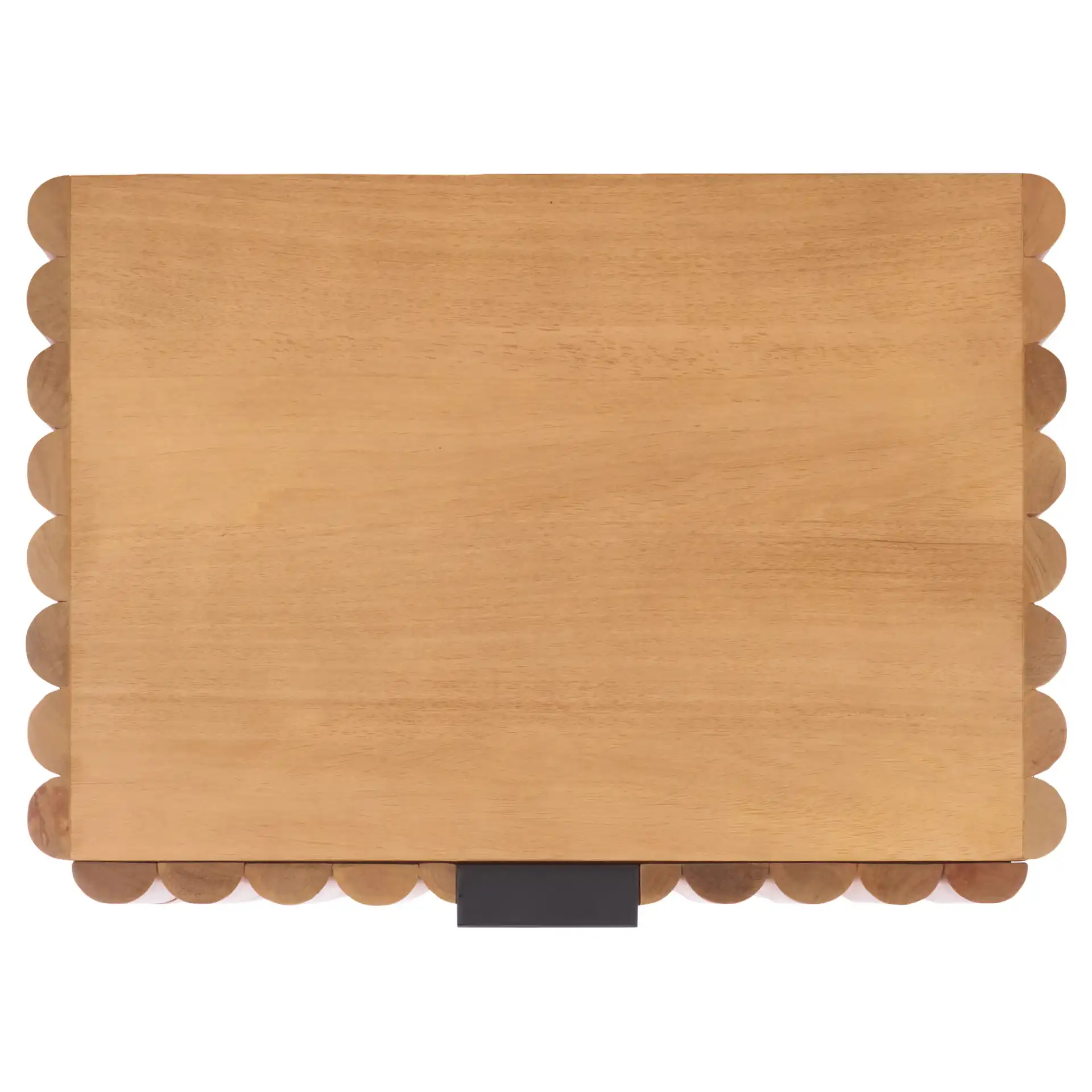 Renata Fluted Wood Nightstand in Natural / Black, detail view