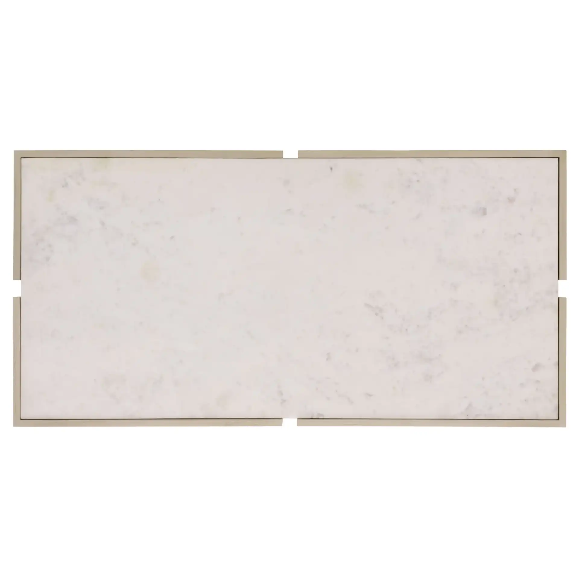 Alanabella Marble Rectangular Coffee Table in Sand / White, detail view