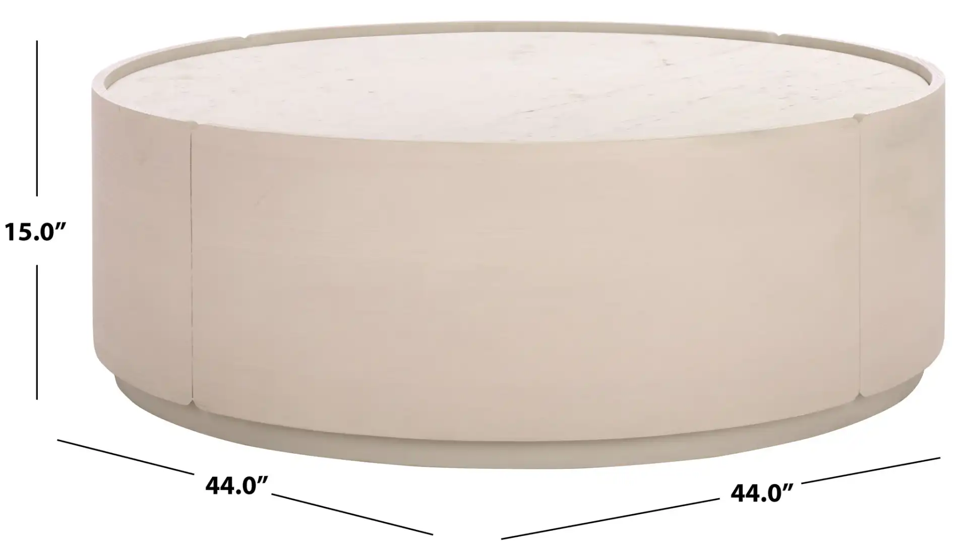 Alanabella Marble Round Coffee Table in Sand / White, detail view