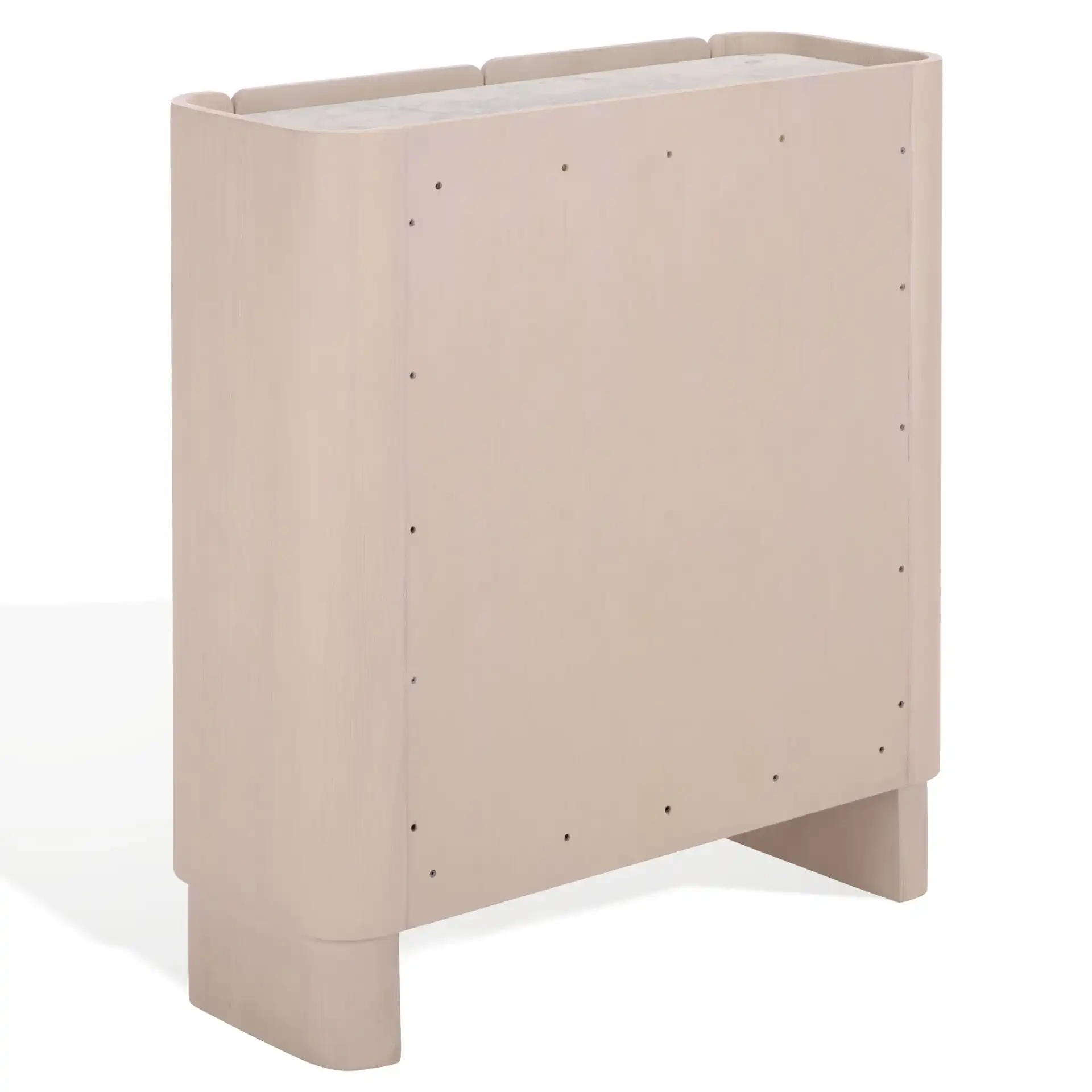 Alanabella Marble Bar Cabinet in Sand / White, detail view