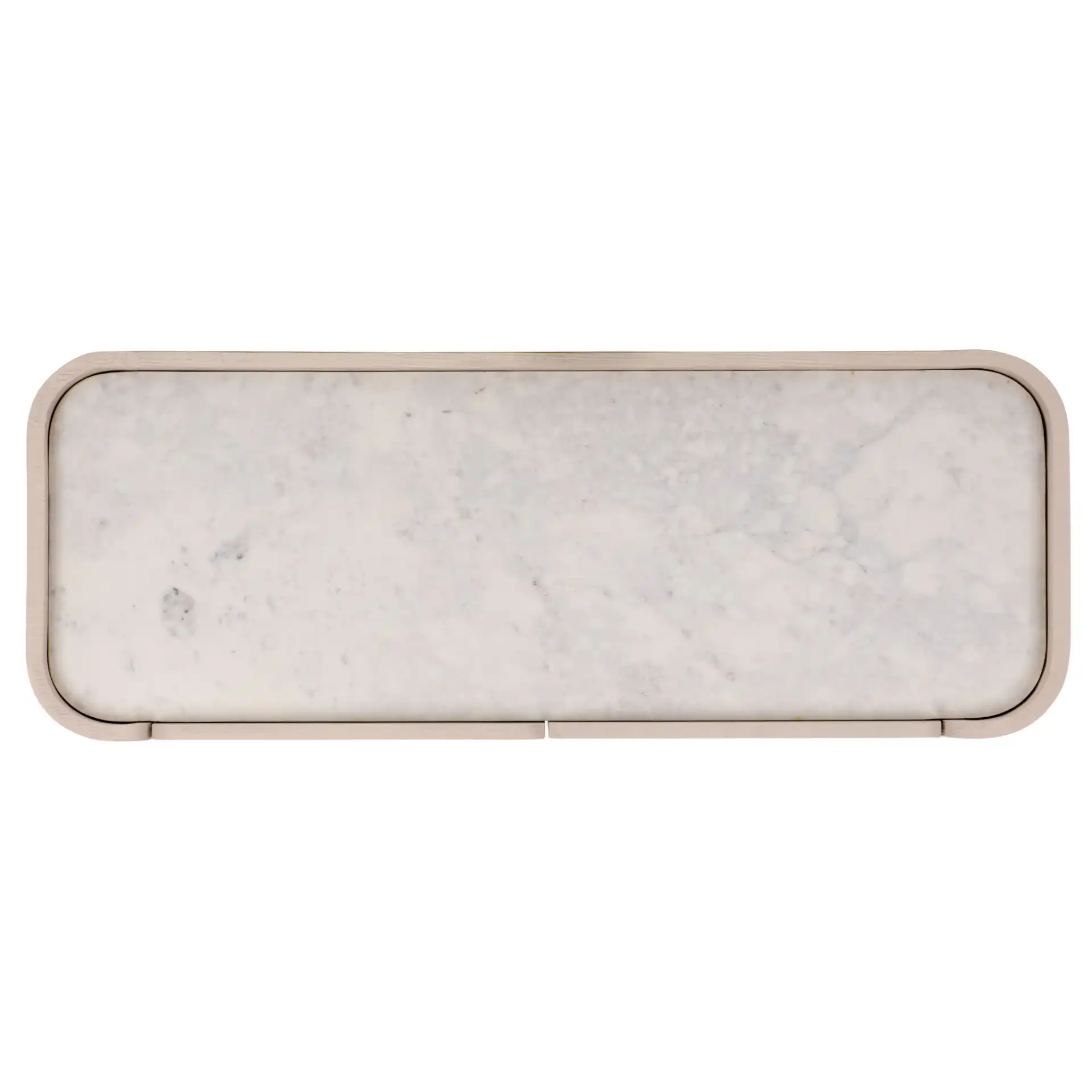 Alanabella Marble Bar Cabinet in Sand / White, detail view