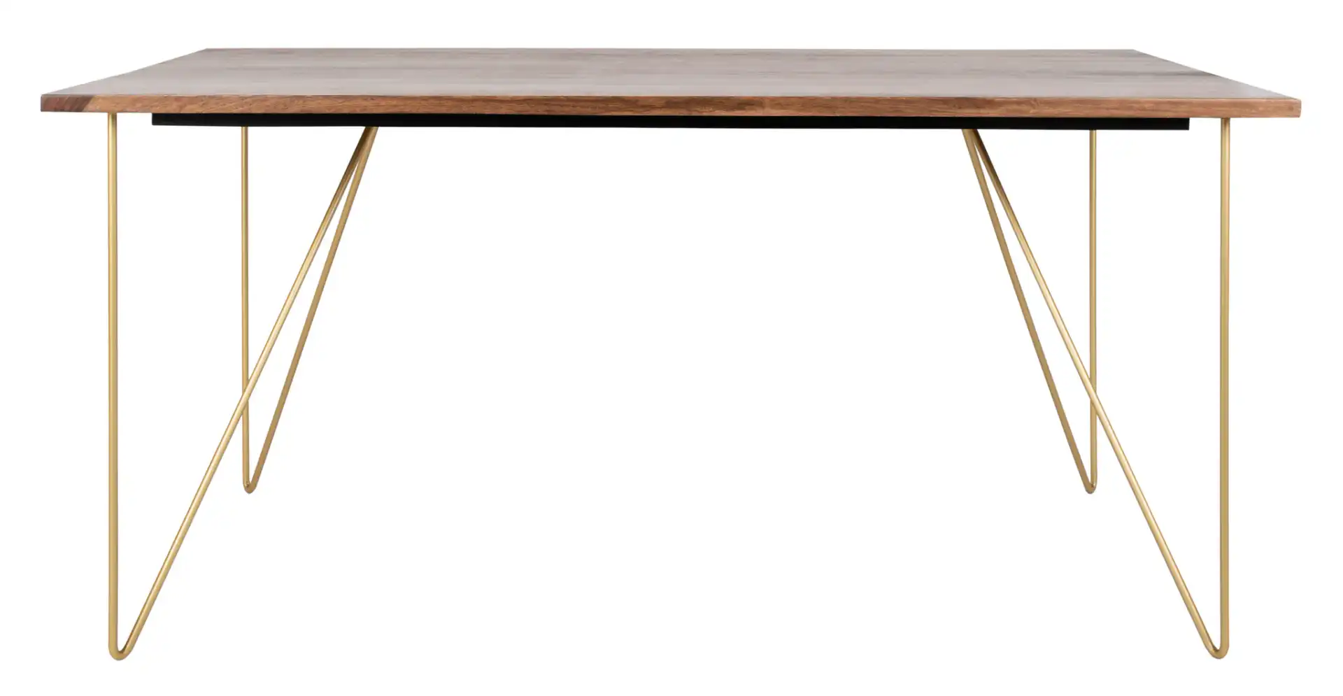 Captain Wood Dining Table in Walnut / Brass