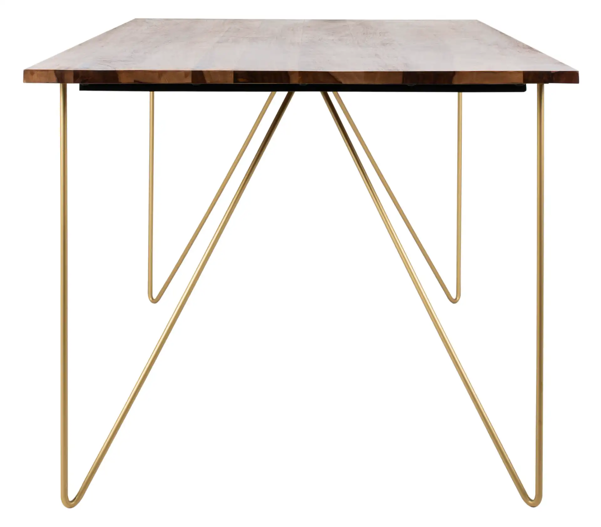 Captain Wood Dining Table in Walnut / Brass, detail view