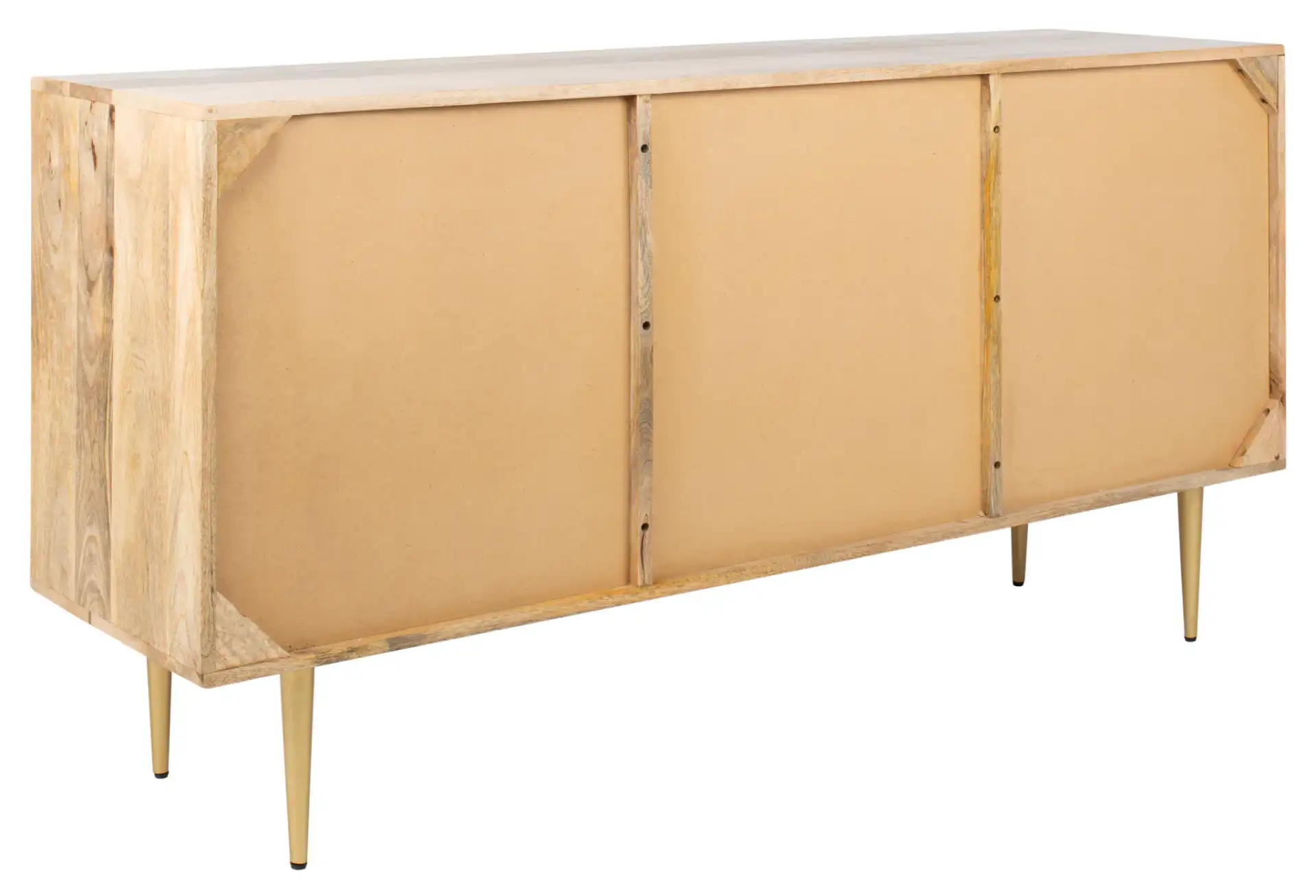 Titan Inlayed Cement Sideboard in Natural / Brass, detail view