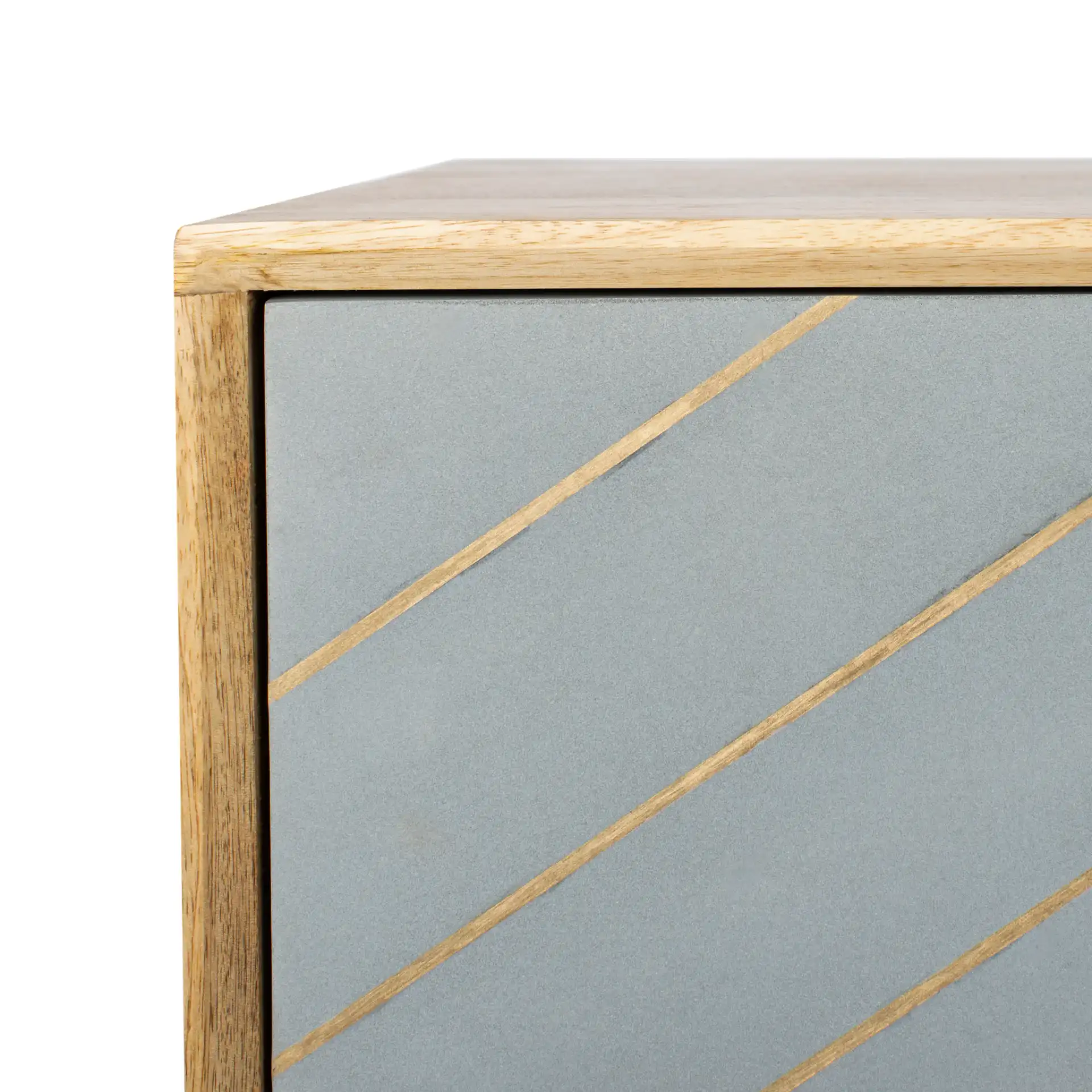 Titan Inlayed Cement Sideboard in Natural / Brass in a styled room