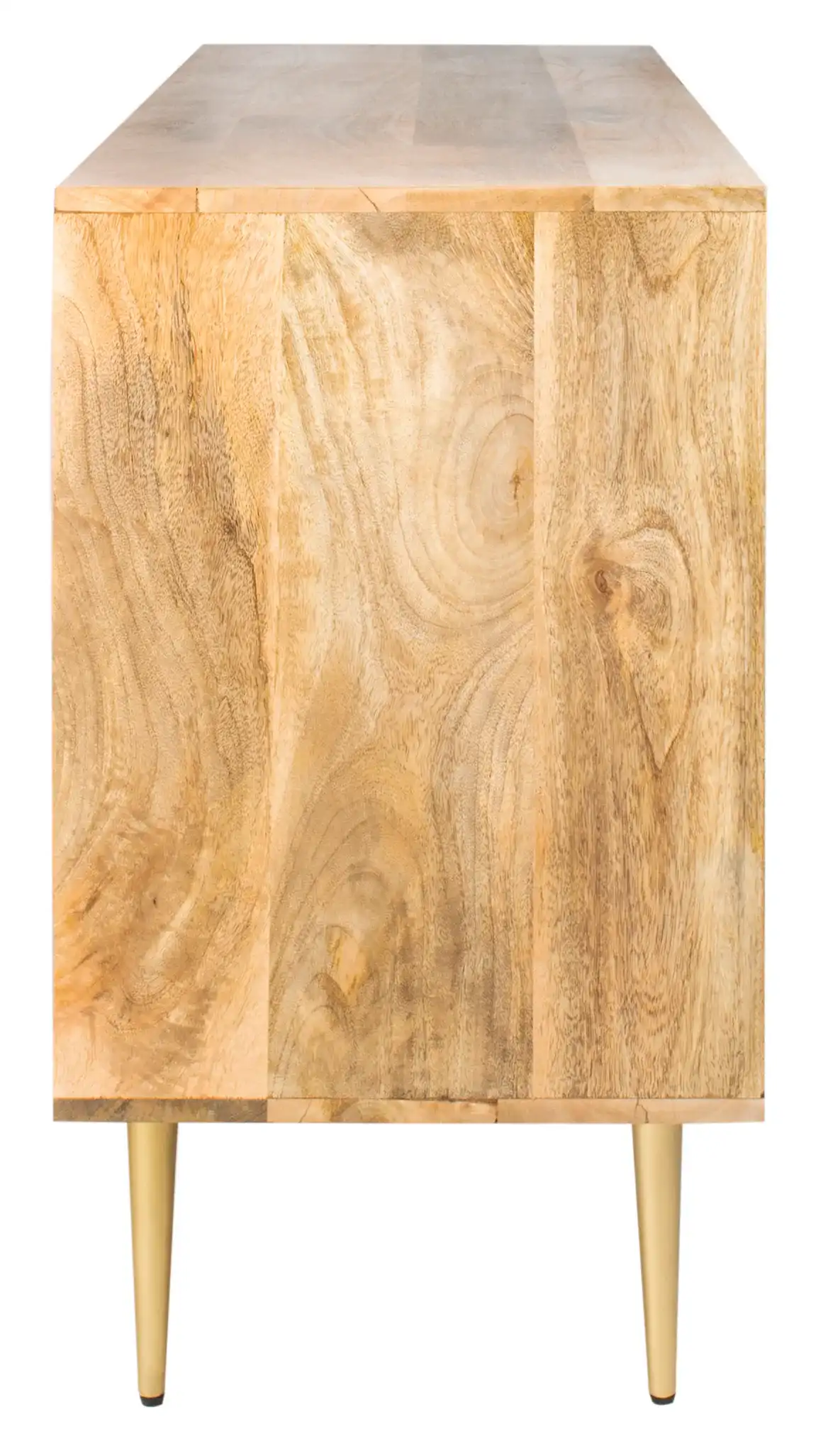Titan Inlayed Cement Sideboard in Natural / Brass, detail view